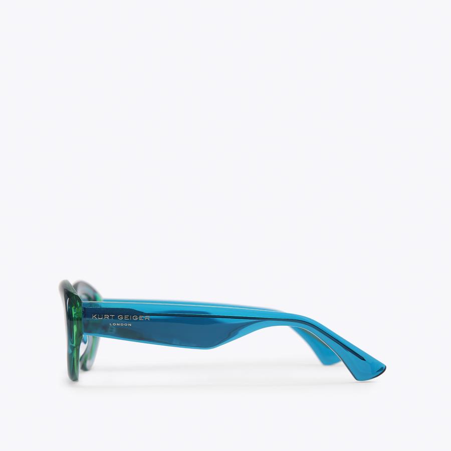 Kurt Geiger Teal Blue Women\'s Sunglasses with Silver Logo Accent Kurt Geiger London Women main image 2