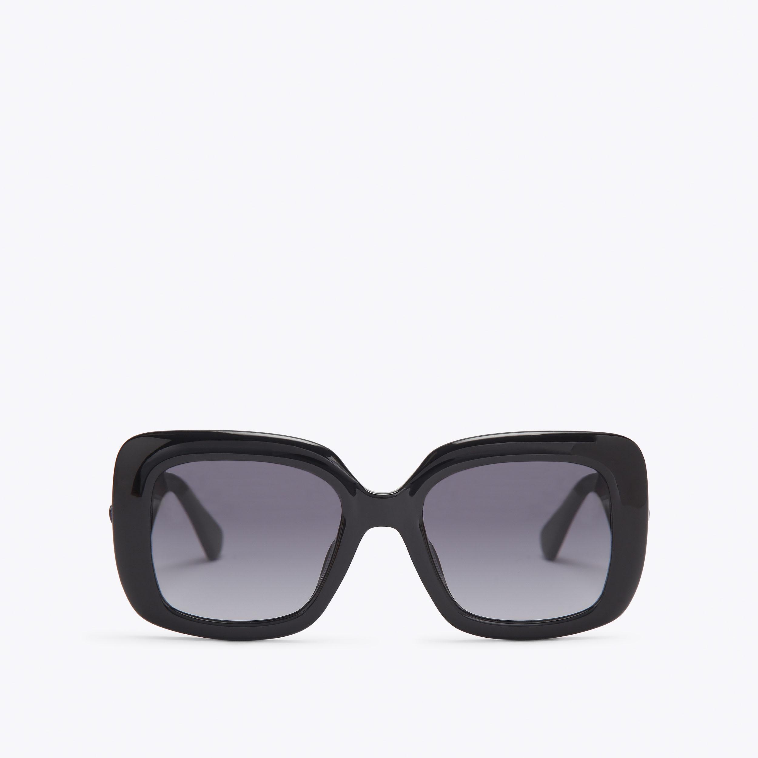 KENSINGTON OS SQUARE Black Quilted Acetate Sunglasses by Kurt