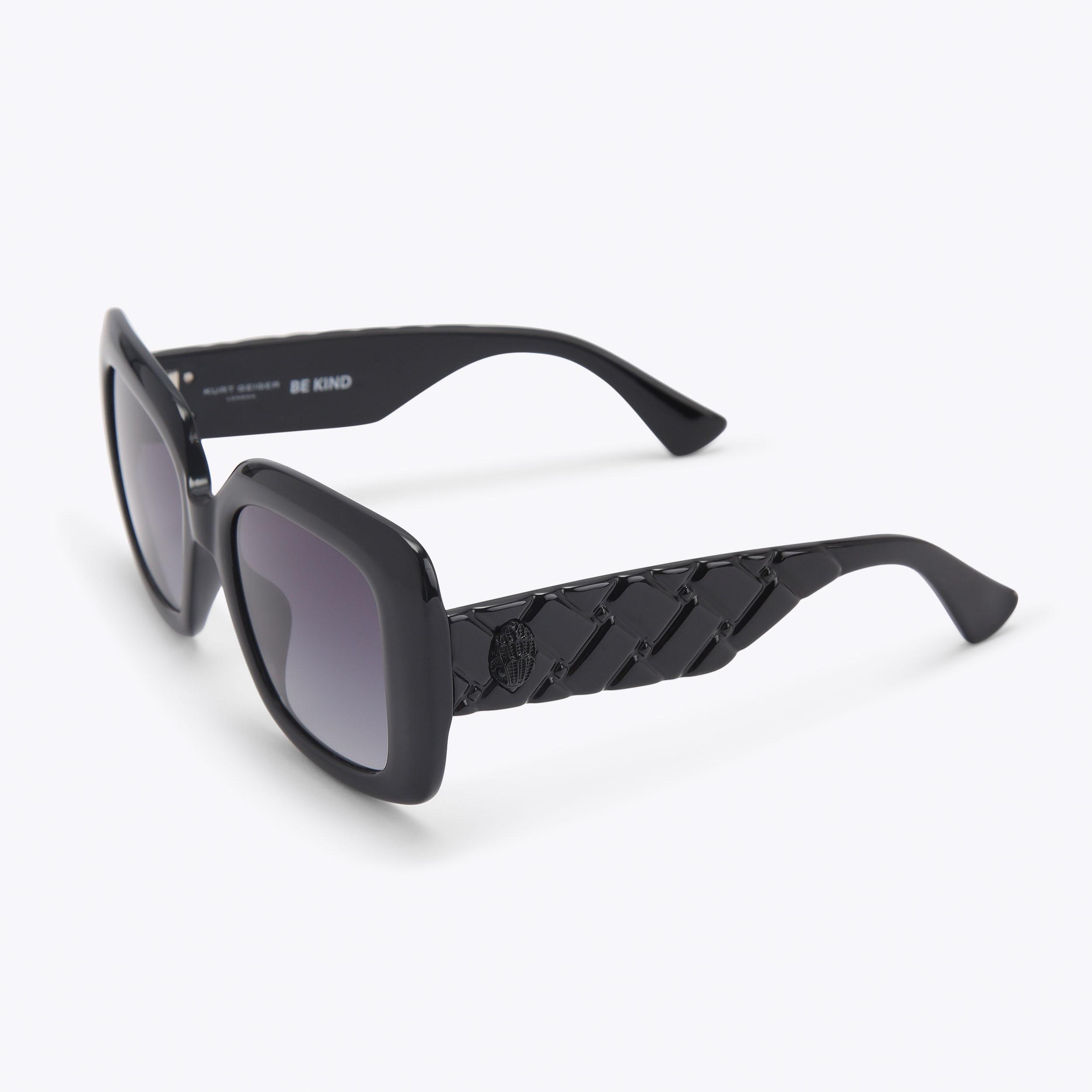 KENSINGTON OS SQUARE Black Quilted Acetate Sunglasses by  display picture 1