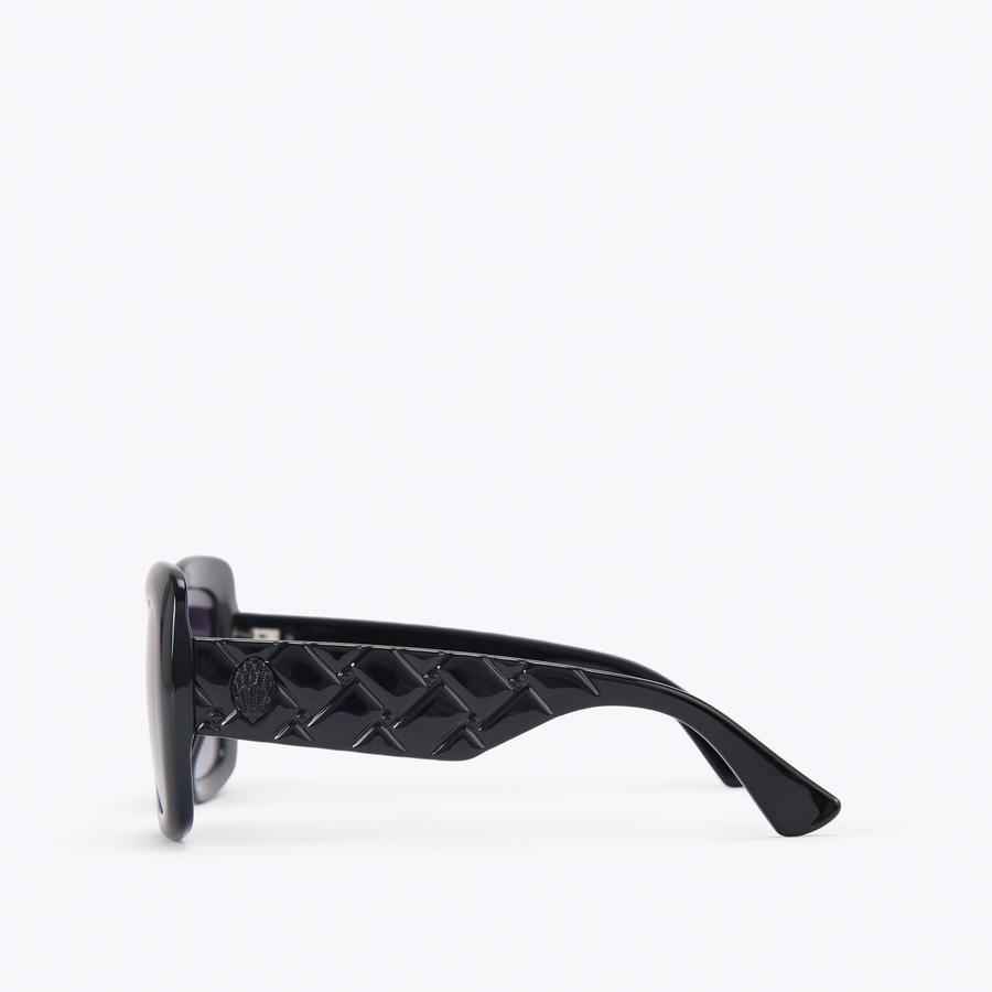 Kurt Geiger Black Oversized Women\'s Sunglasses EUC KENSINGTON OS SQUARE Black Quilted Acetate Sunglasses by  main image 3