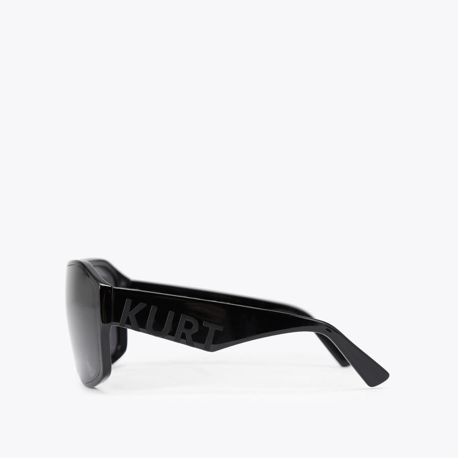 KURT OVERSIZED VISOR Black Acetate Sunglasses by Kurt Geiger  display picture 2