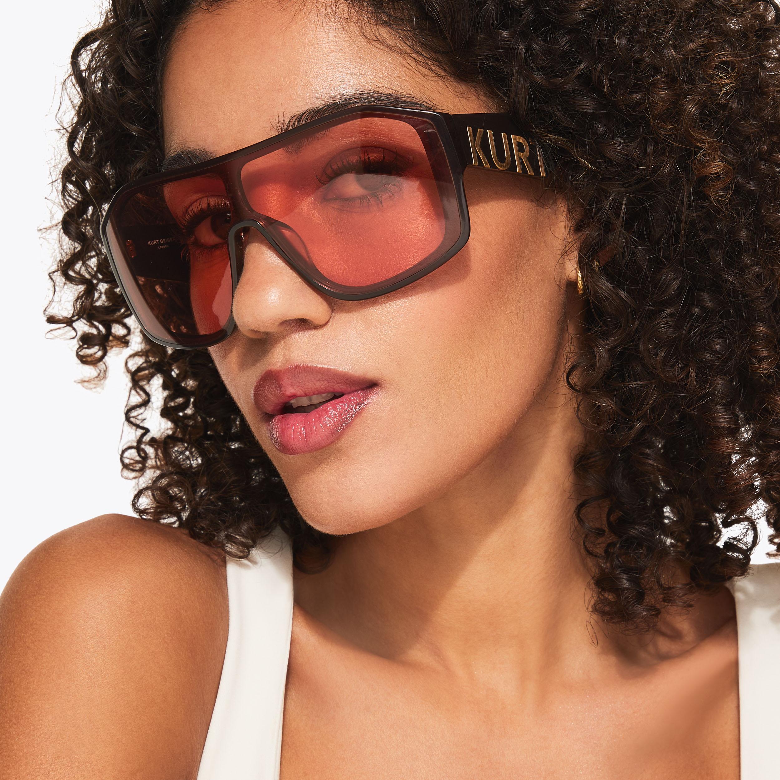 KURT OVERSIZED VISOR Rust Sunglasses by Kurt Geiger London