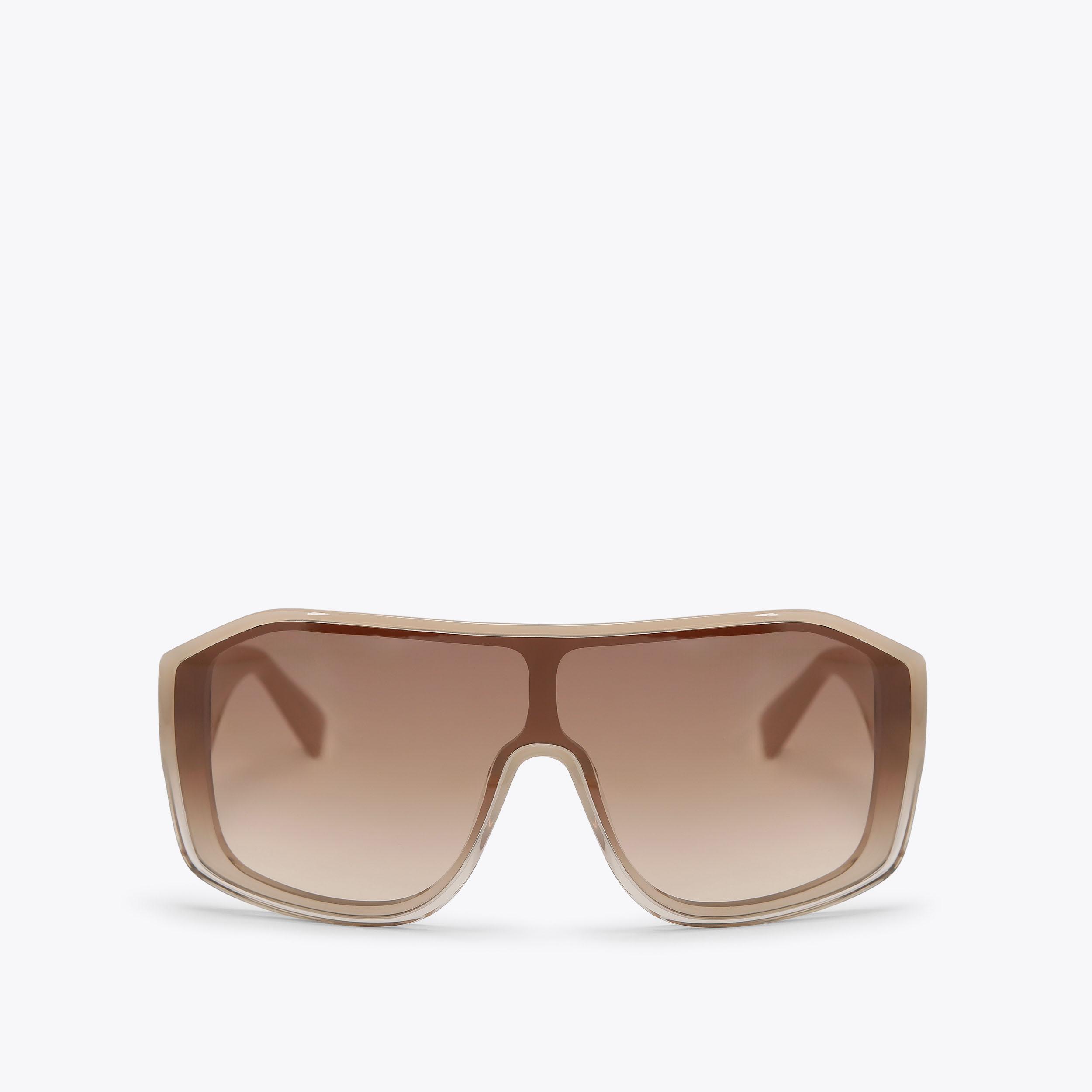 KURT OVERSIZED VISOR Beige Acetate Sunglasses by Kurt Geiger London