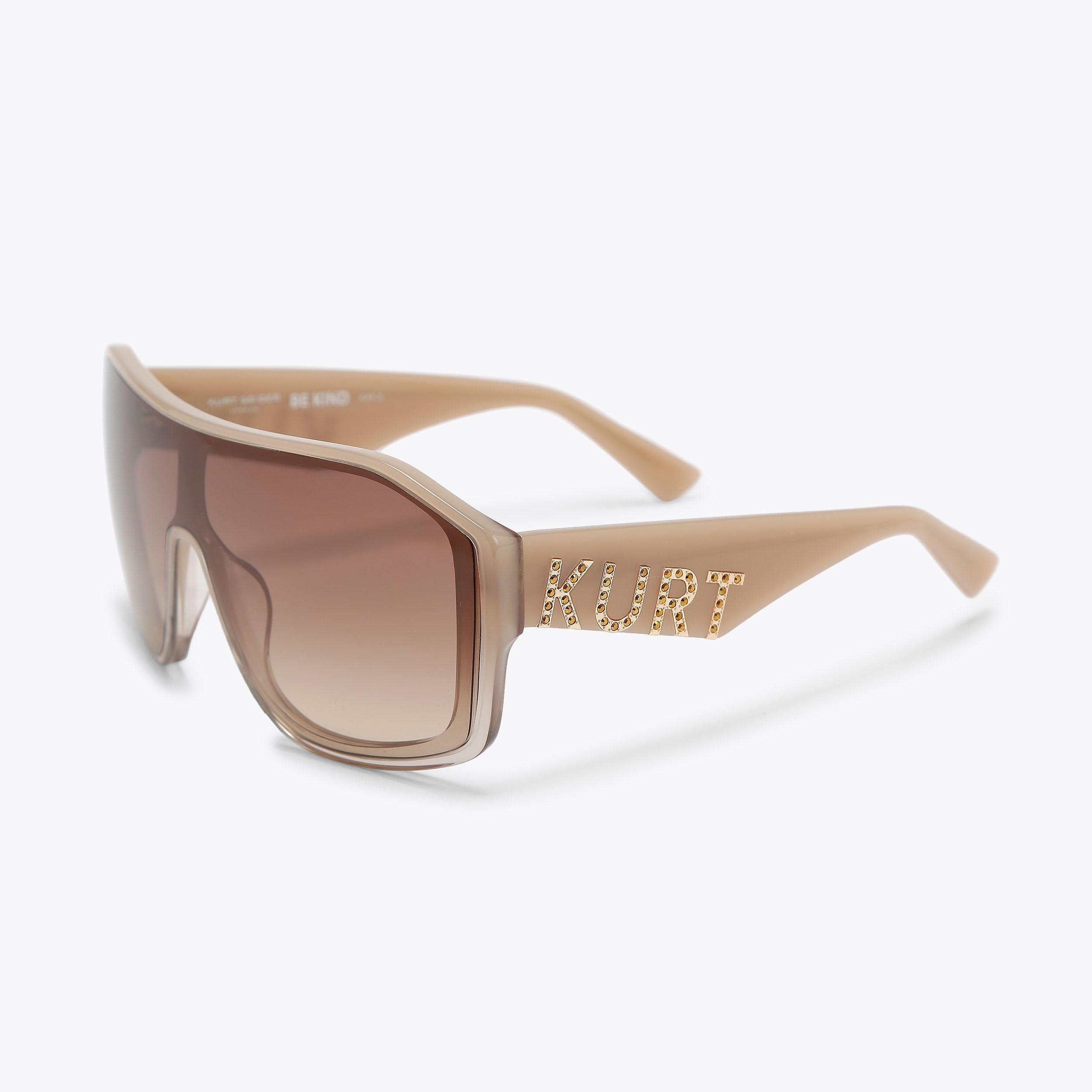 Kurt Geiger Amber Transparent Frame Sunglasses with Gradient Gray Lenses Prism Daytime Focus Amber Computer Glasses - Crystal | Gloojo main image 2