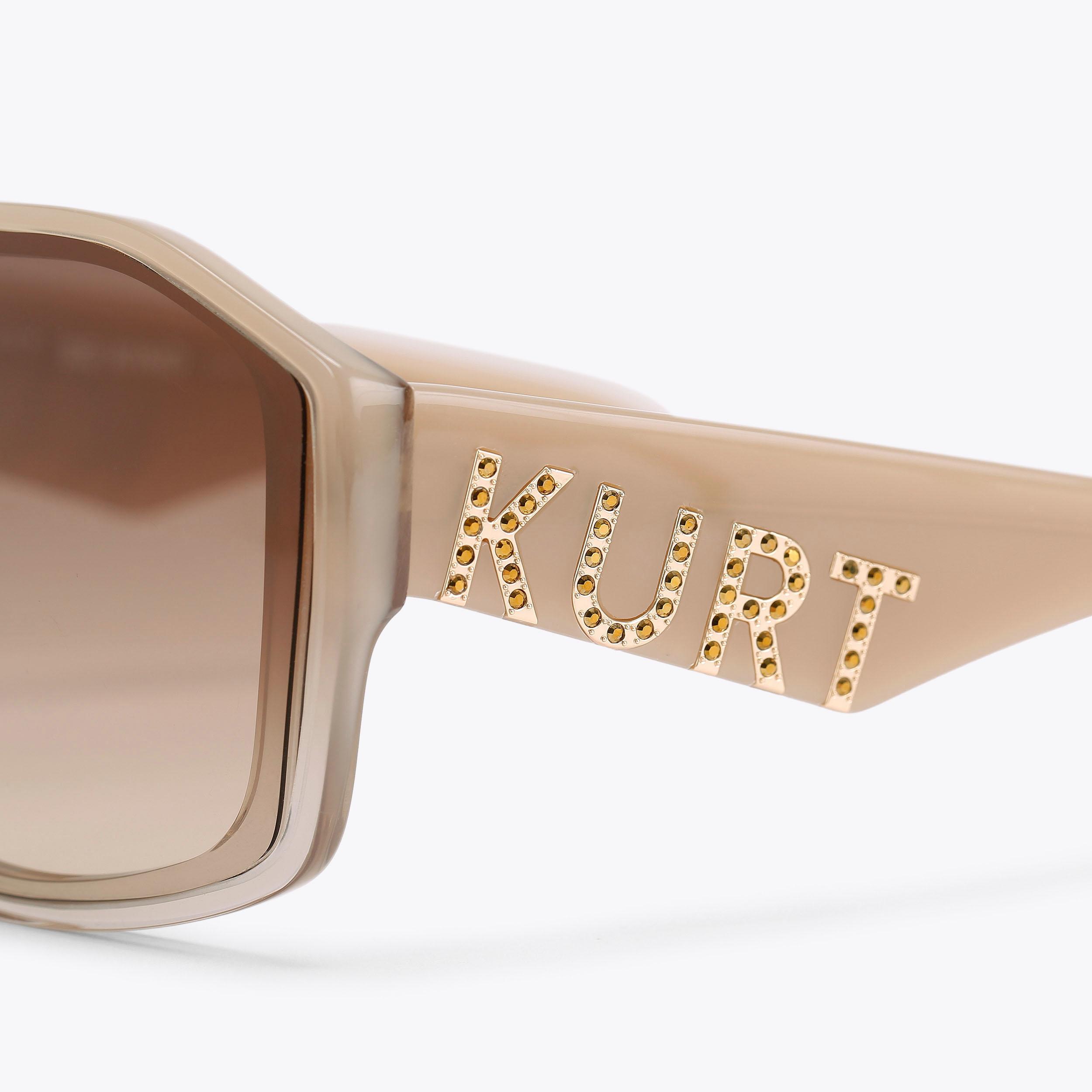 Kurt Geiger Transparent Taupe Sunglasses with Smoke Accents display picture 1