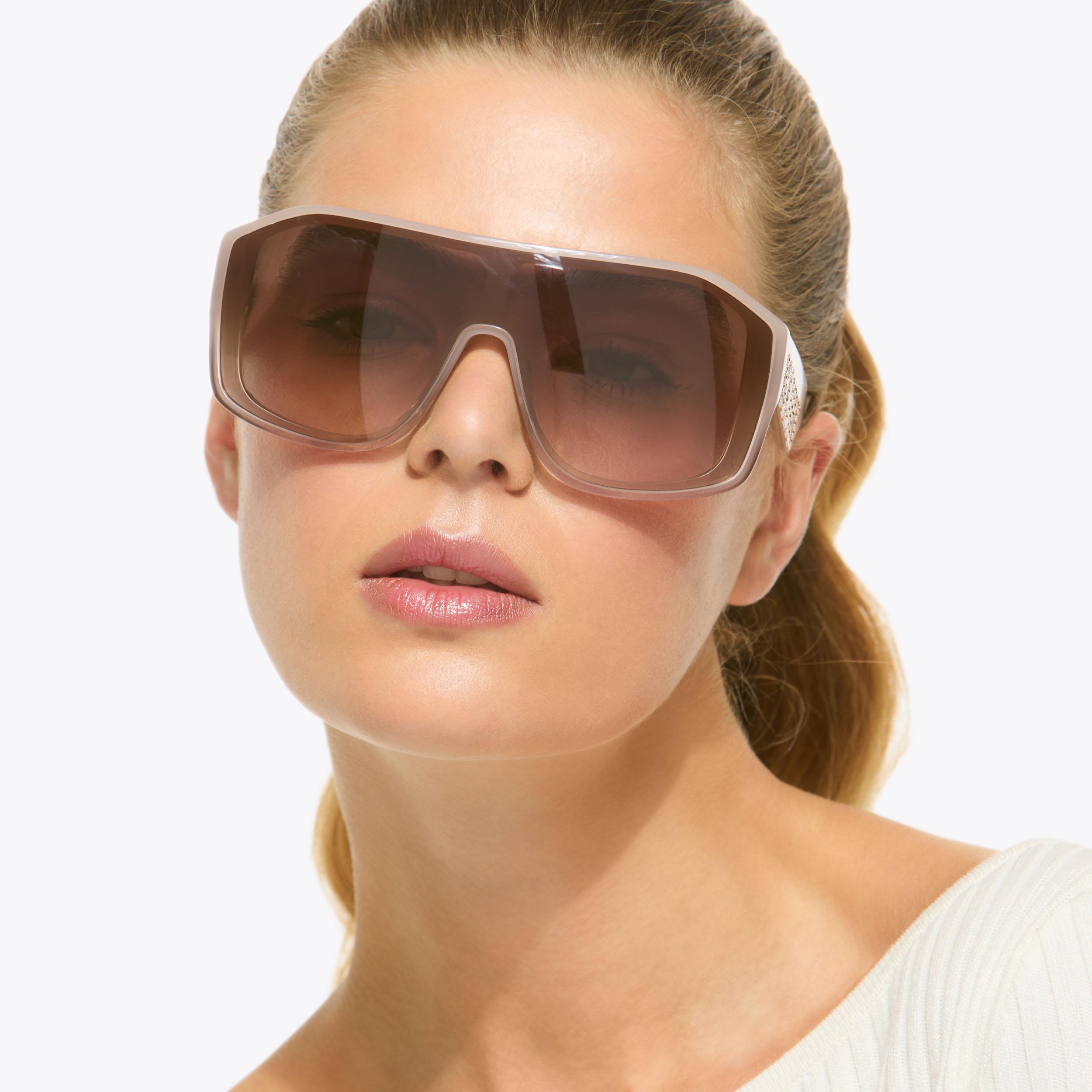 KURT OVERSIZED VISOR Beige Acetate Sunglasses by Kurt Geiger 