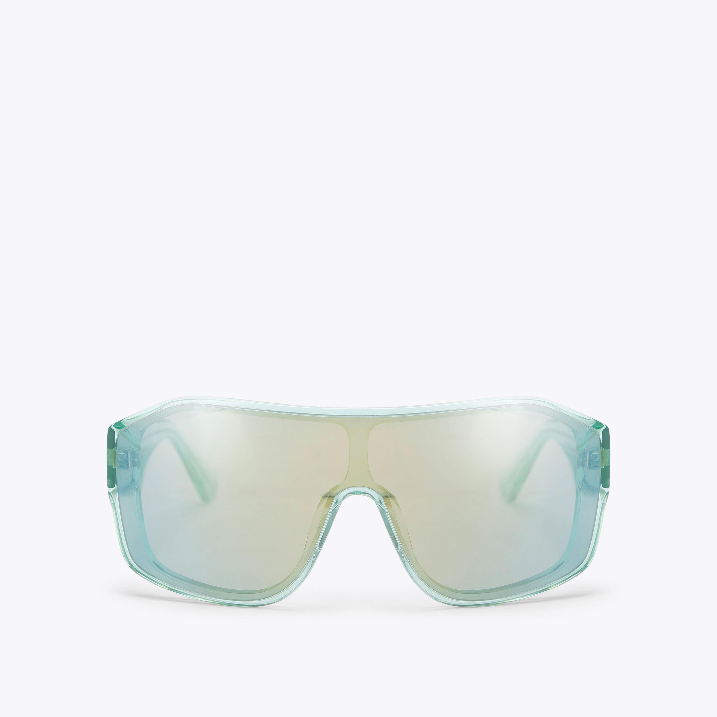 KURT OVERSIZED VISOR Green Transparent Sunglasses by Kurt Geiger