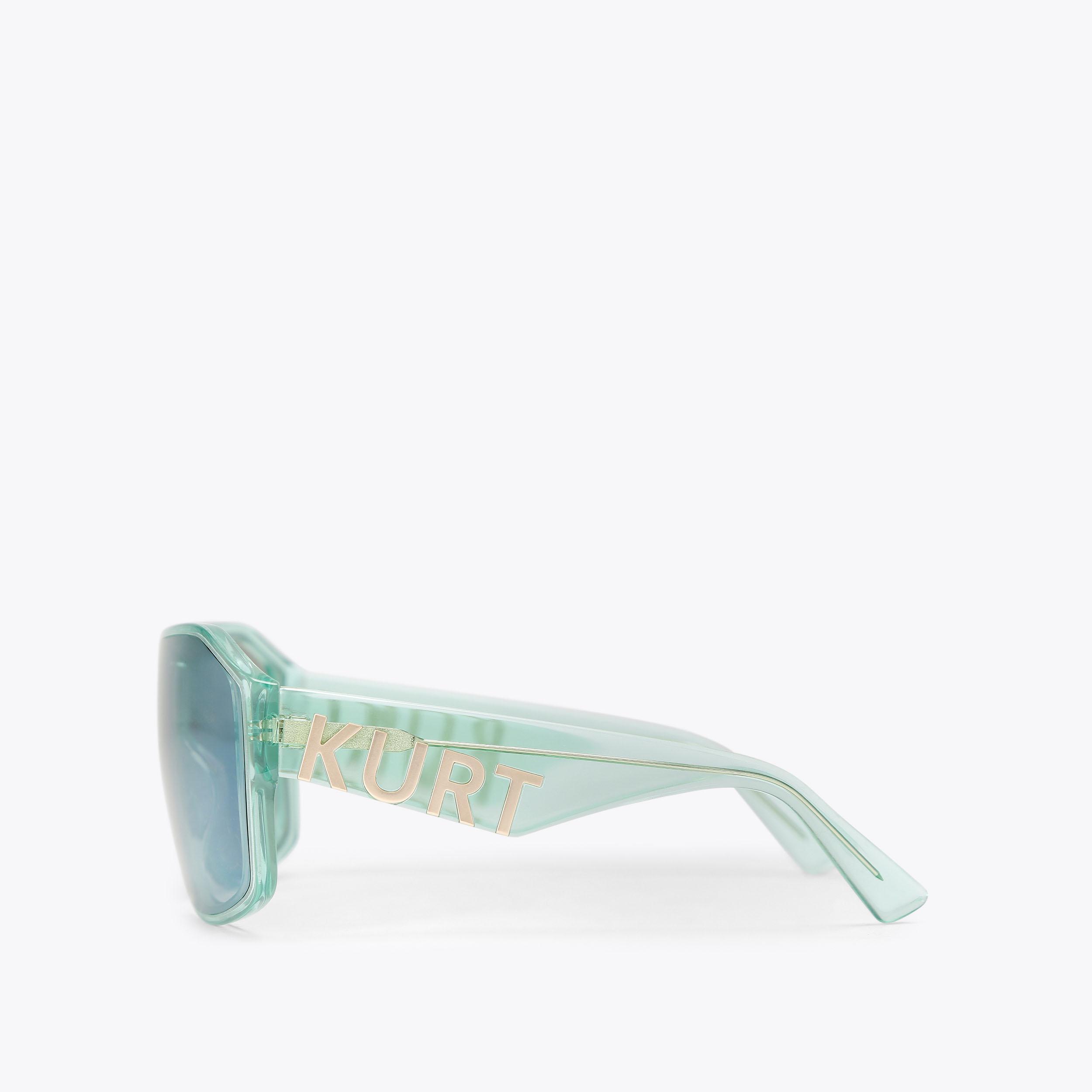 KURT OVERSIZED VISOR Green Transparent Sunglasses by Kurt Geiger