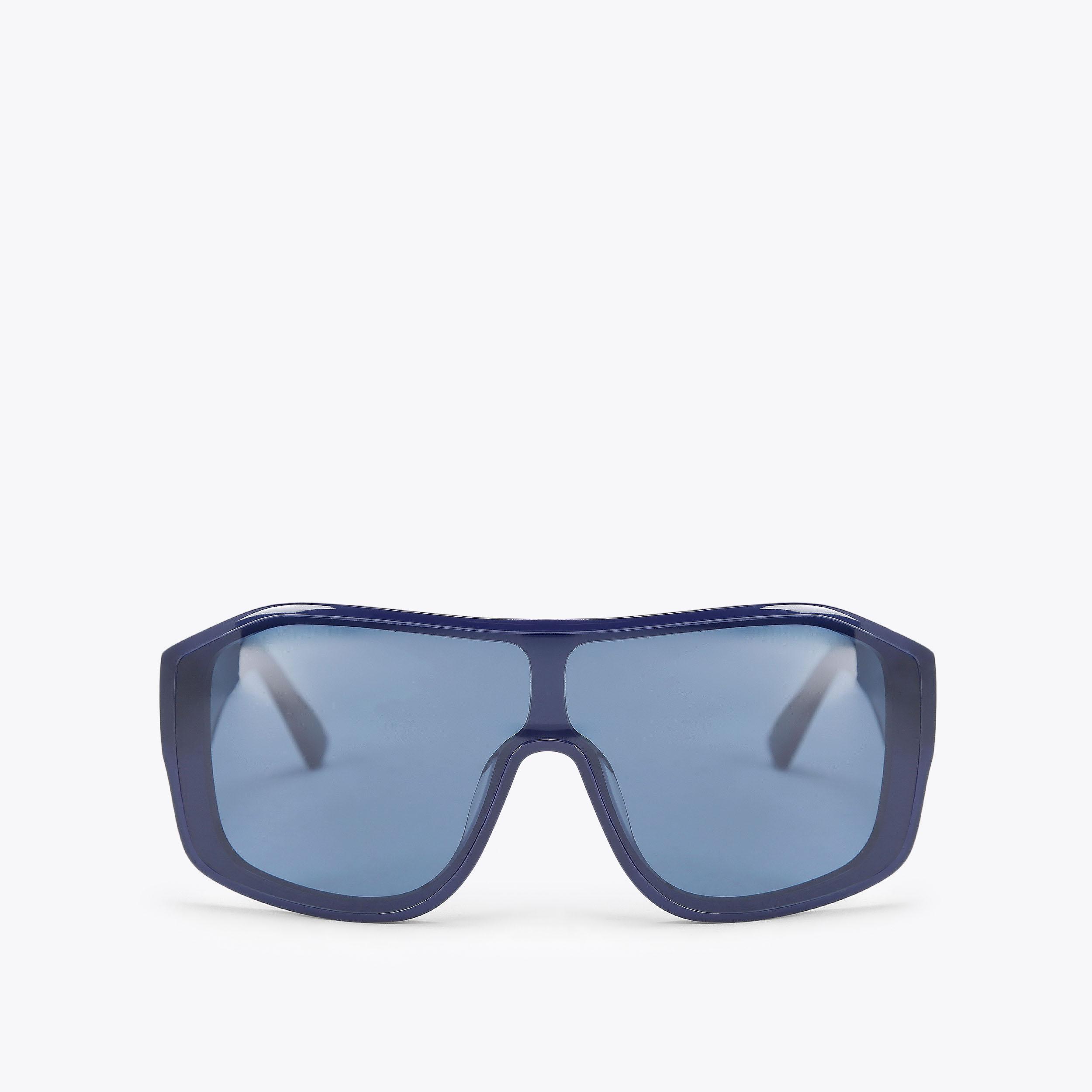 KURT OVERSIZED VISOR Beige Acetate Sunglasses by Kurt Geiger London
