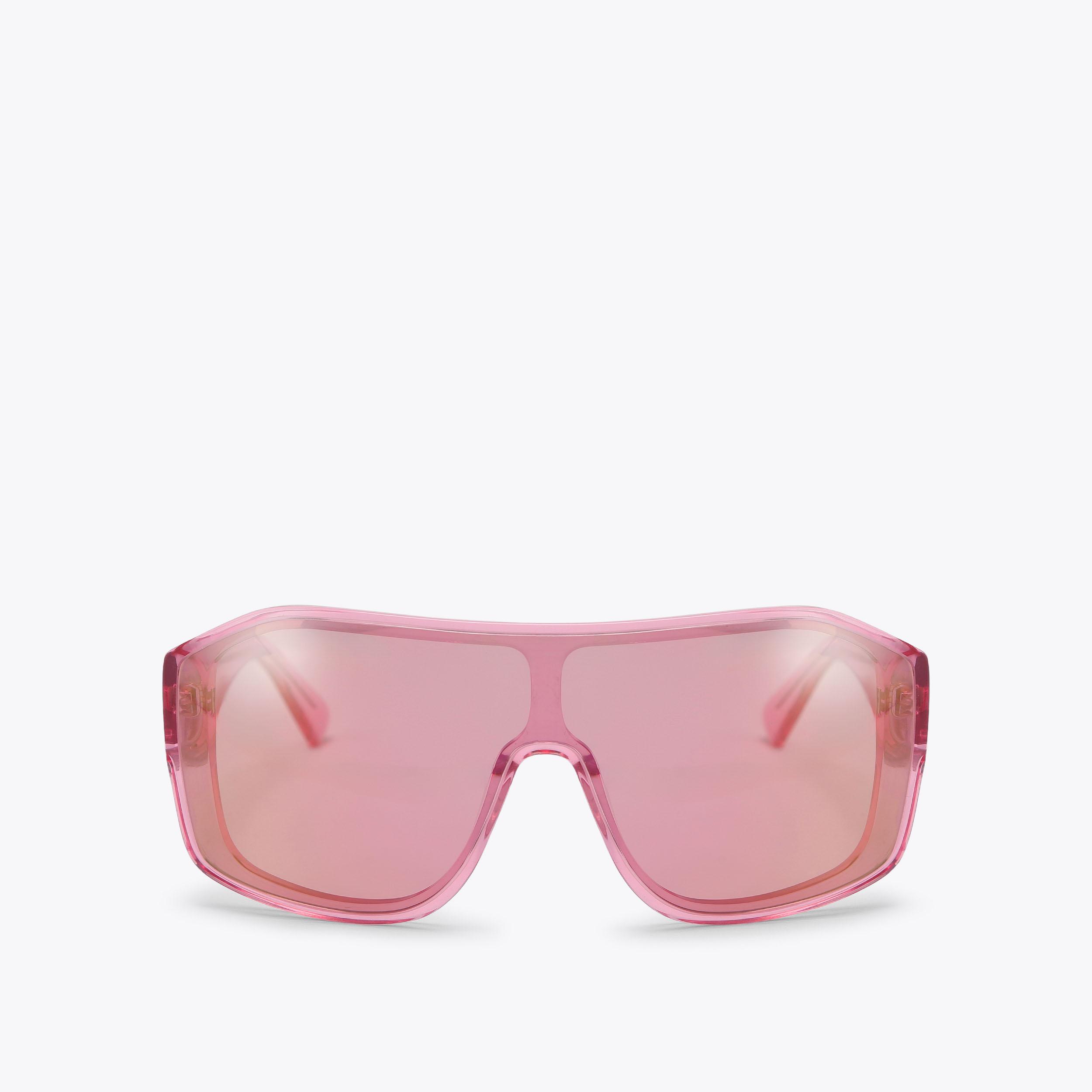 KURT OVERSIZED VISOR Pink Transparent Sunglasses by Kurt Geiger London