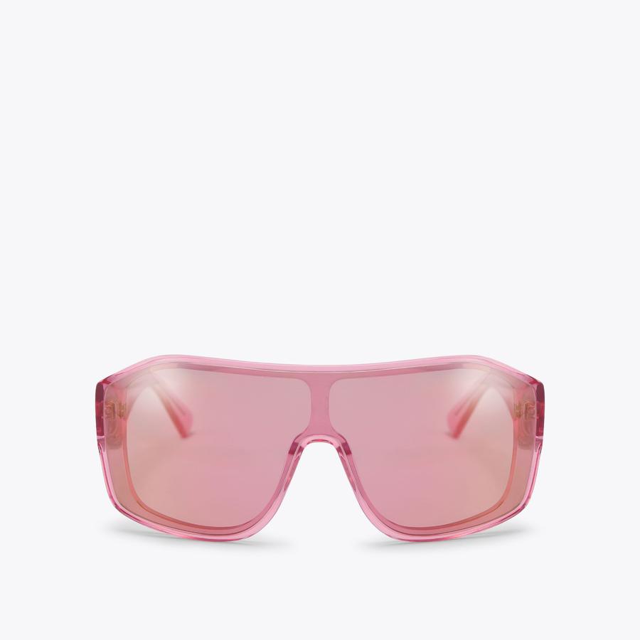 KURT OVERSIZED VISOR Pink Transparent Sunglasses by Kurt Geiger London