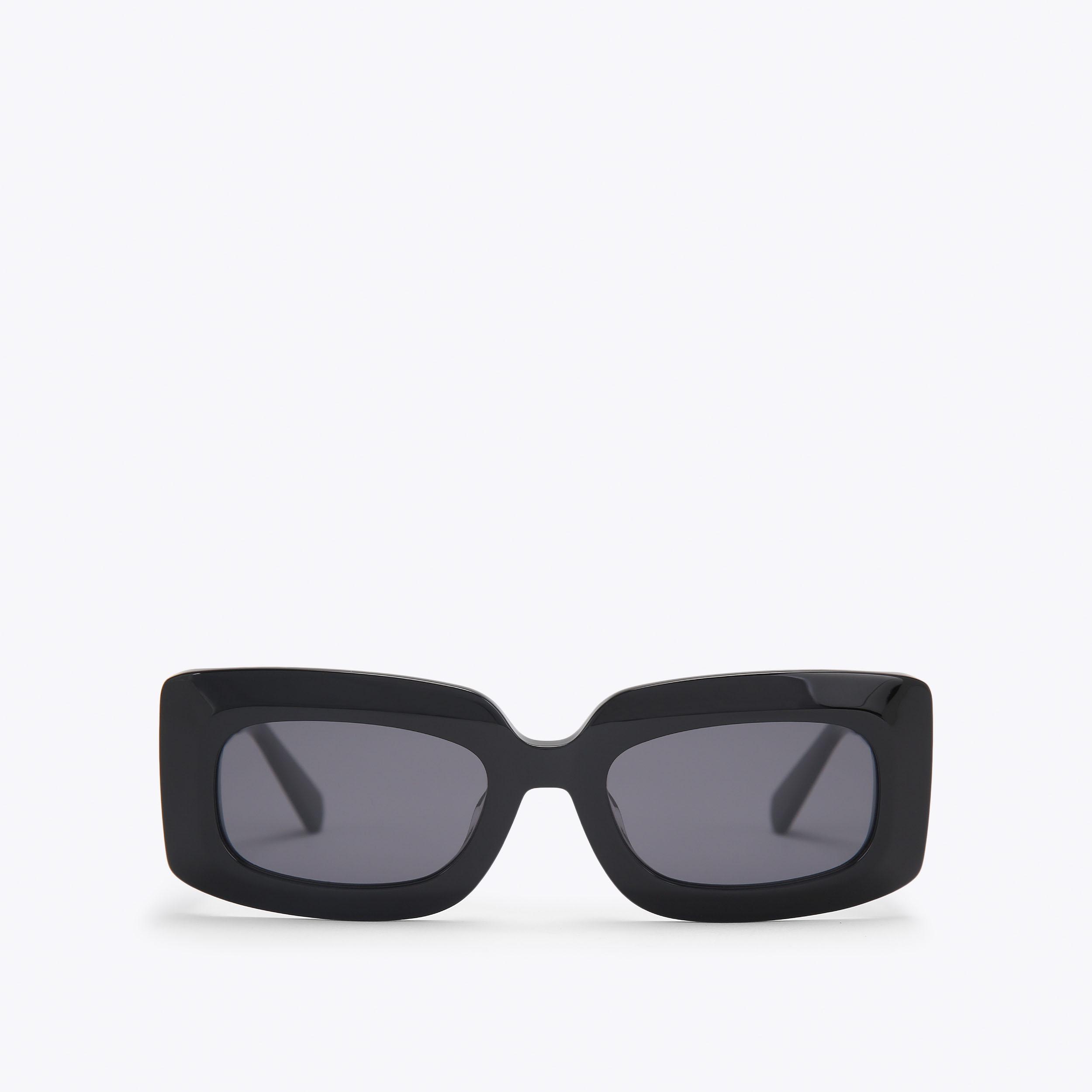 XL HEART RECTANGLE Black Heart Frame Sunglasses by Kurt Geiger London
