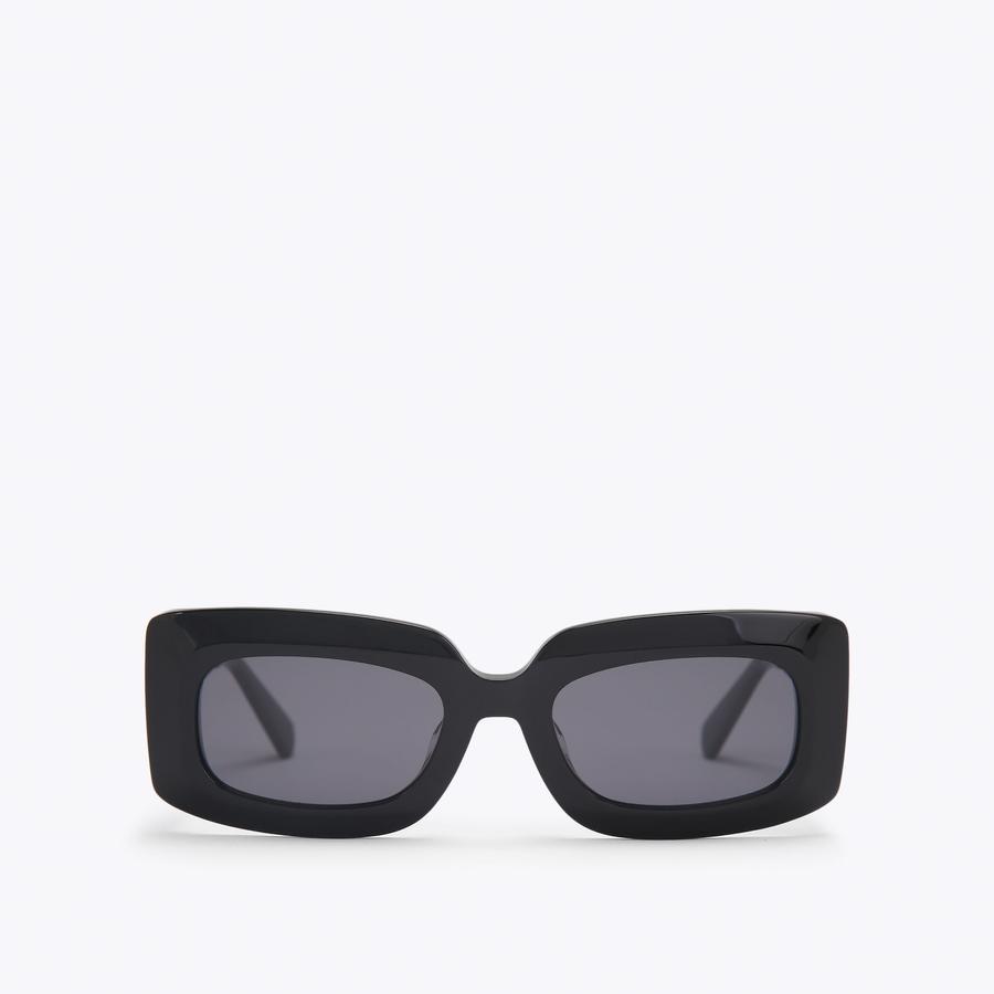 XL HEART RECTANGLE Black Heart Frame Sunglasses by Kurt Geiger London