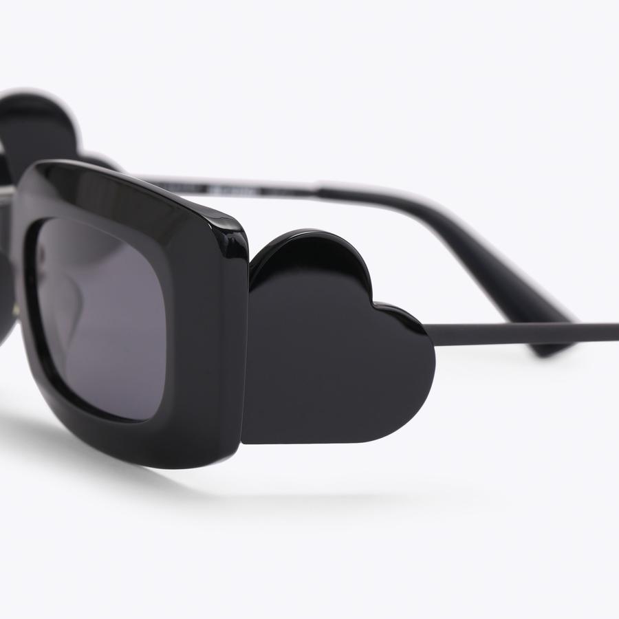 XL HEART RECTANGLE Black Heart Frame Sunglasses by Kurt Geiger London