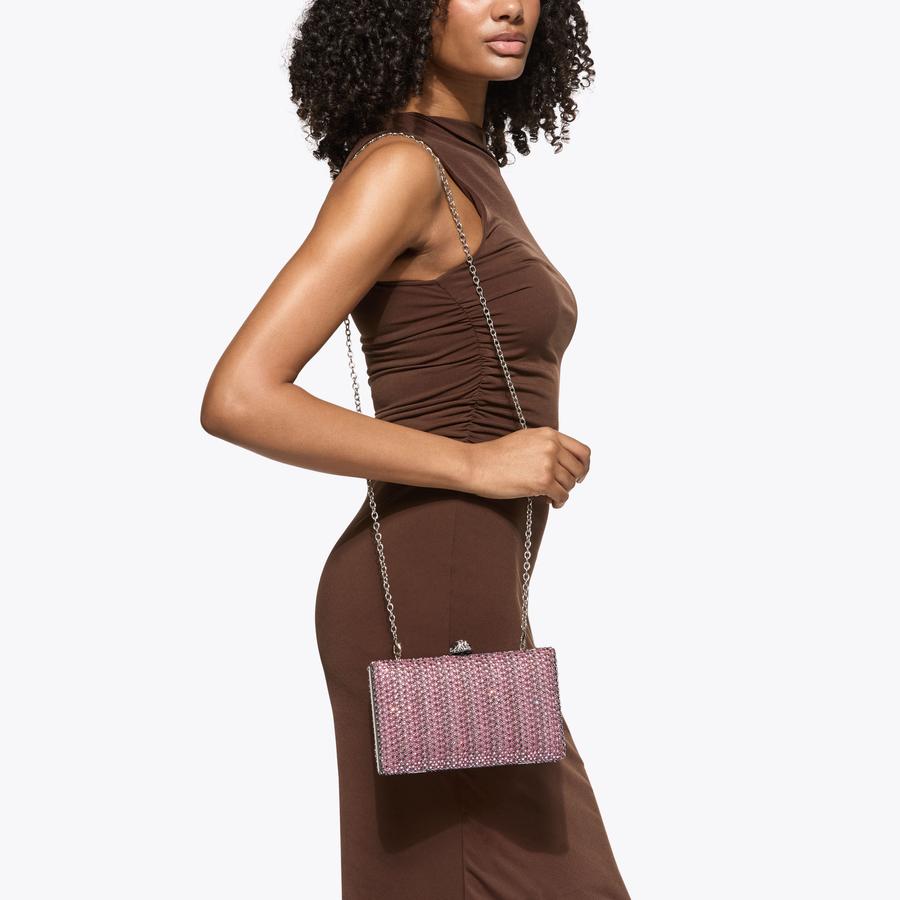 CRYSTAL KENSINGTON CLUTCH Pink Crystal Clutch Bag by Kurt Geiger