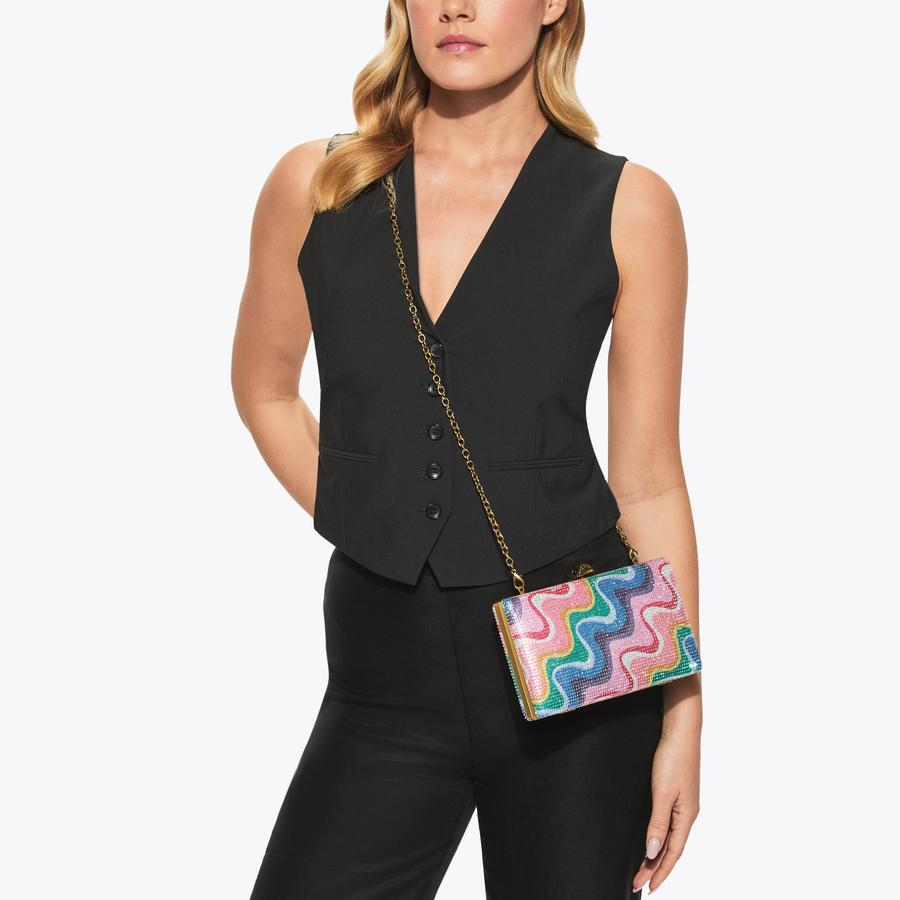 CRYSTAL KENSINGTON CLUTCH Rainbow Swirl Crystal Clutch Bag by Kurt