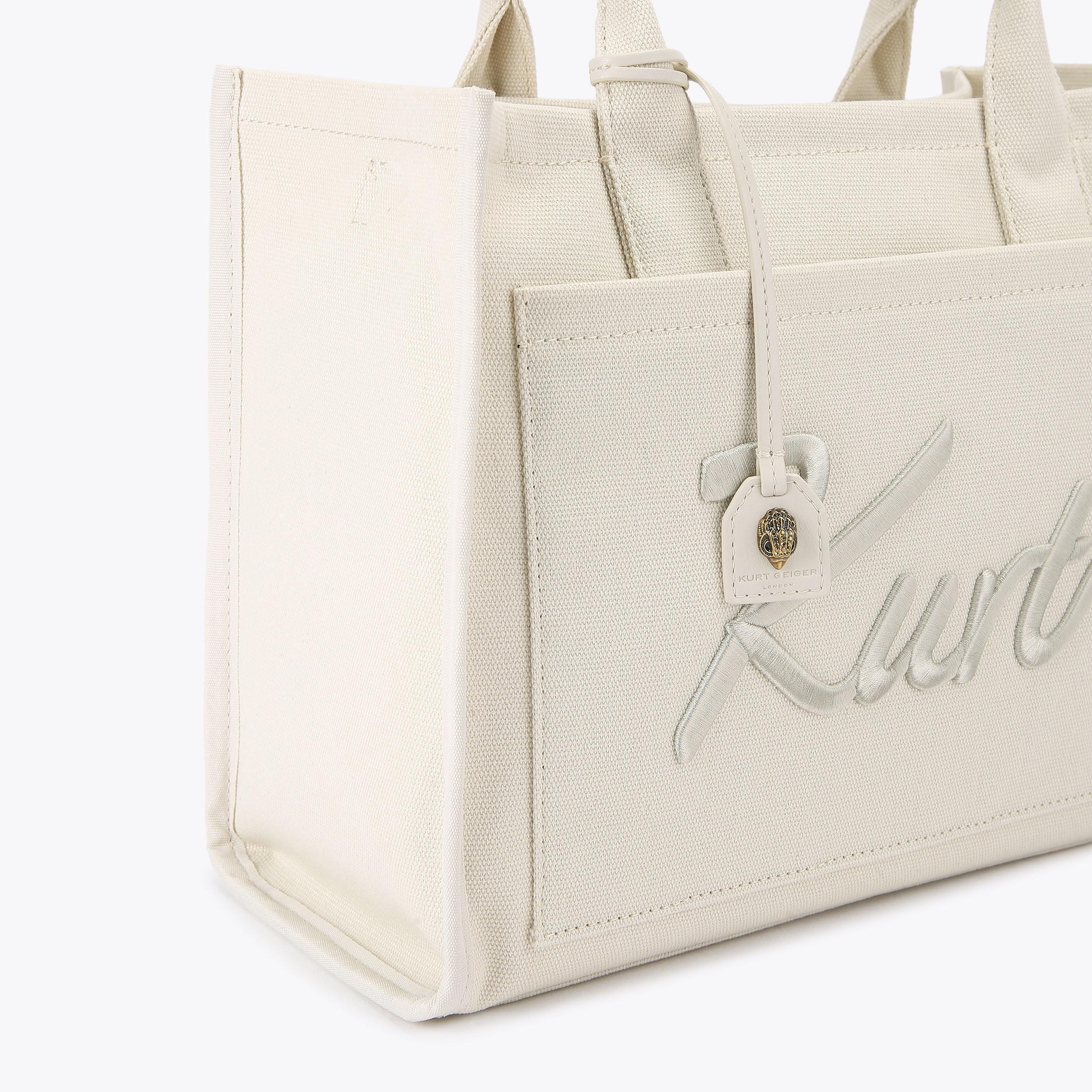 KURT TOTE White Canvas Tote Bag by Kurt Geiger London