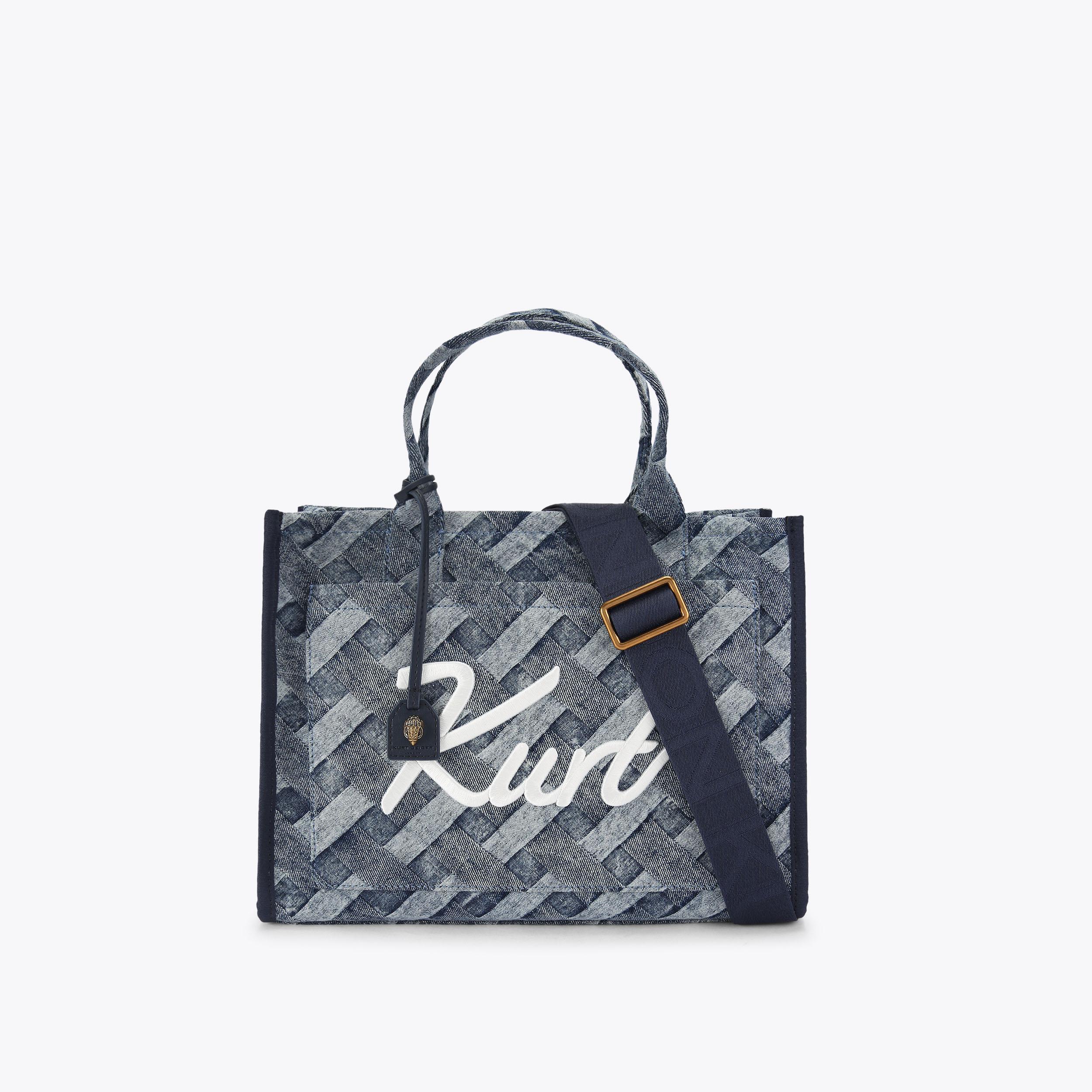 KURT TOTE Denim Fabric Tote Bag by Kurt Geiger London