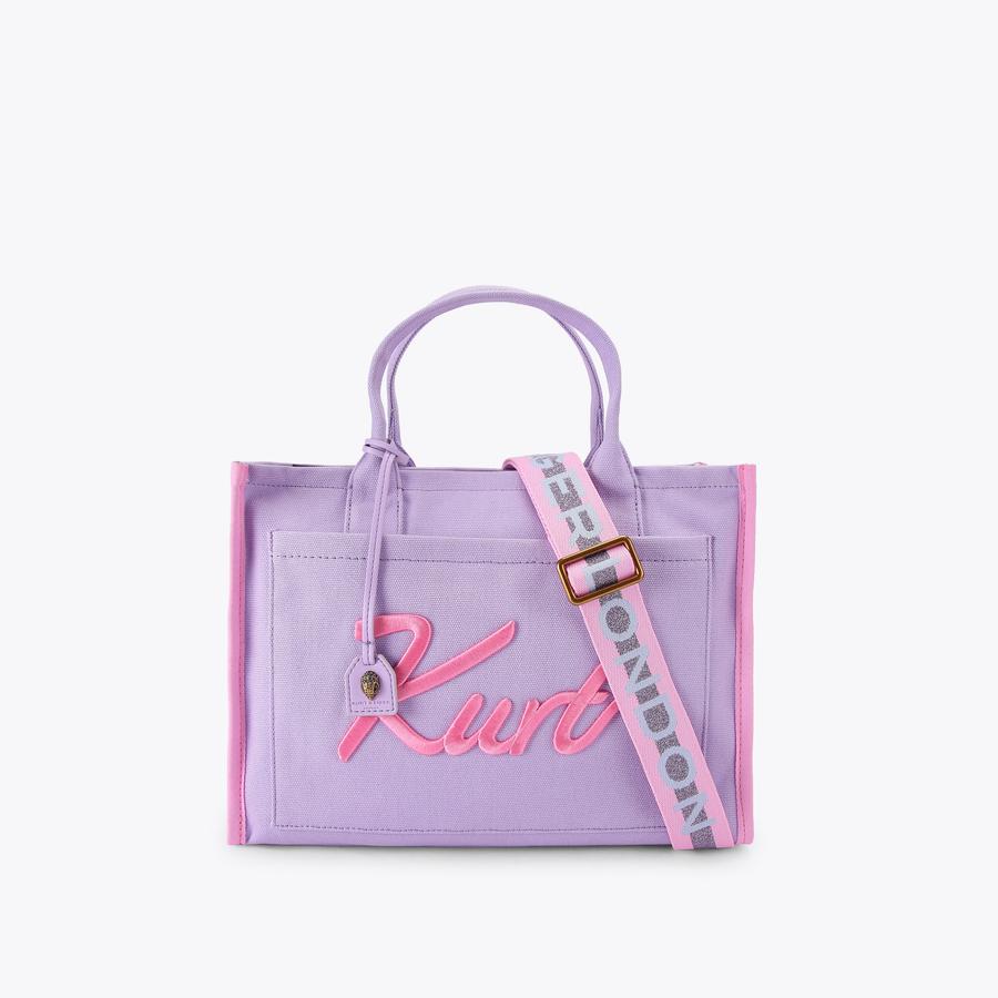ayakawasaki Lamb tote bag 〈lavender pink KURT TOTE Lilac Canvas Tote Bag by Kurt Geiger London