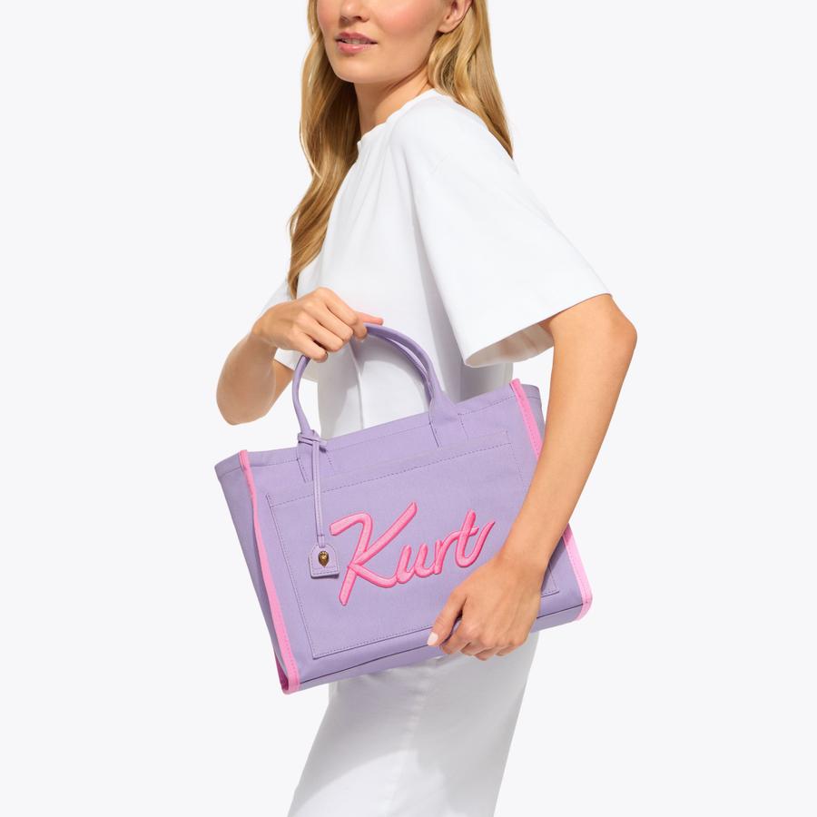 ayakawasaki Lamb tote bag 〈lavender pink KURT TOTE Lilac Canvas Tote Bag by Kurt Geiger London