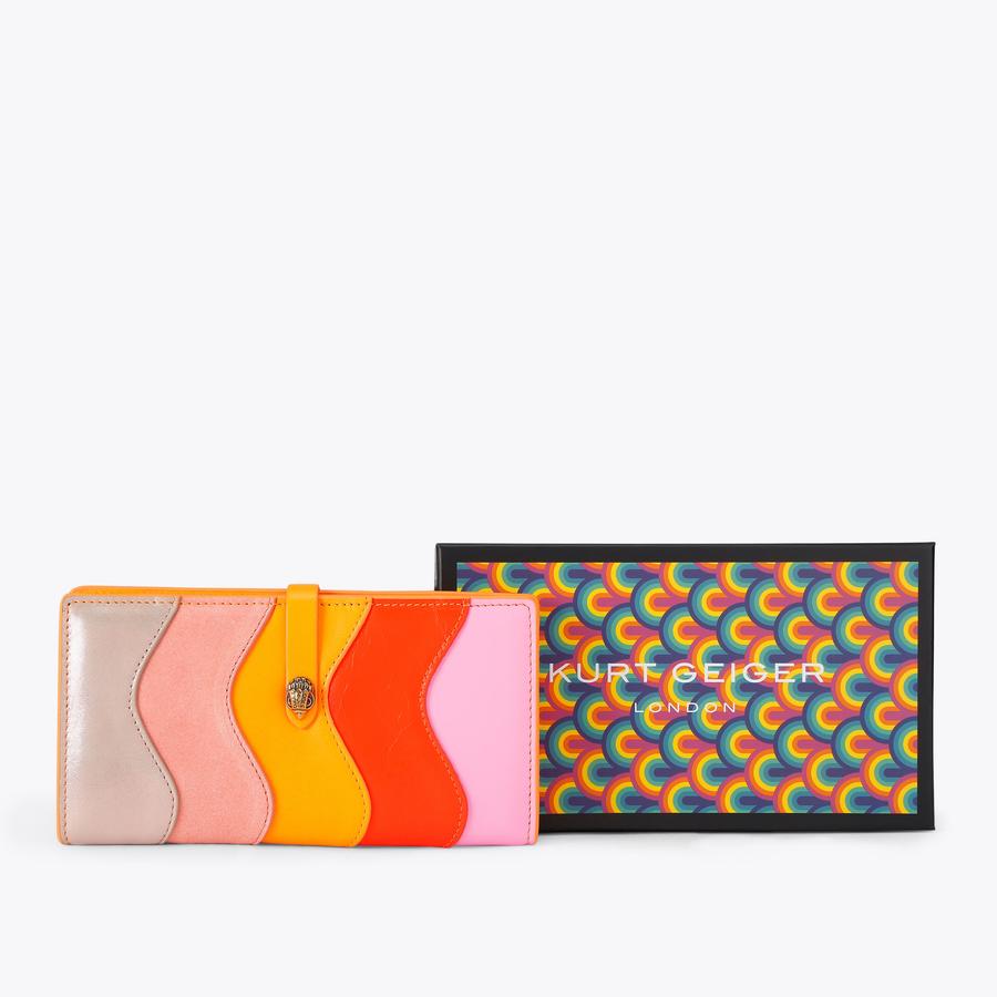 KENSINGTON SOFT WALLET W Pink and Orange Zip Wallet by Kurt Geiger