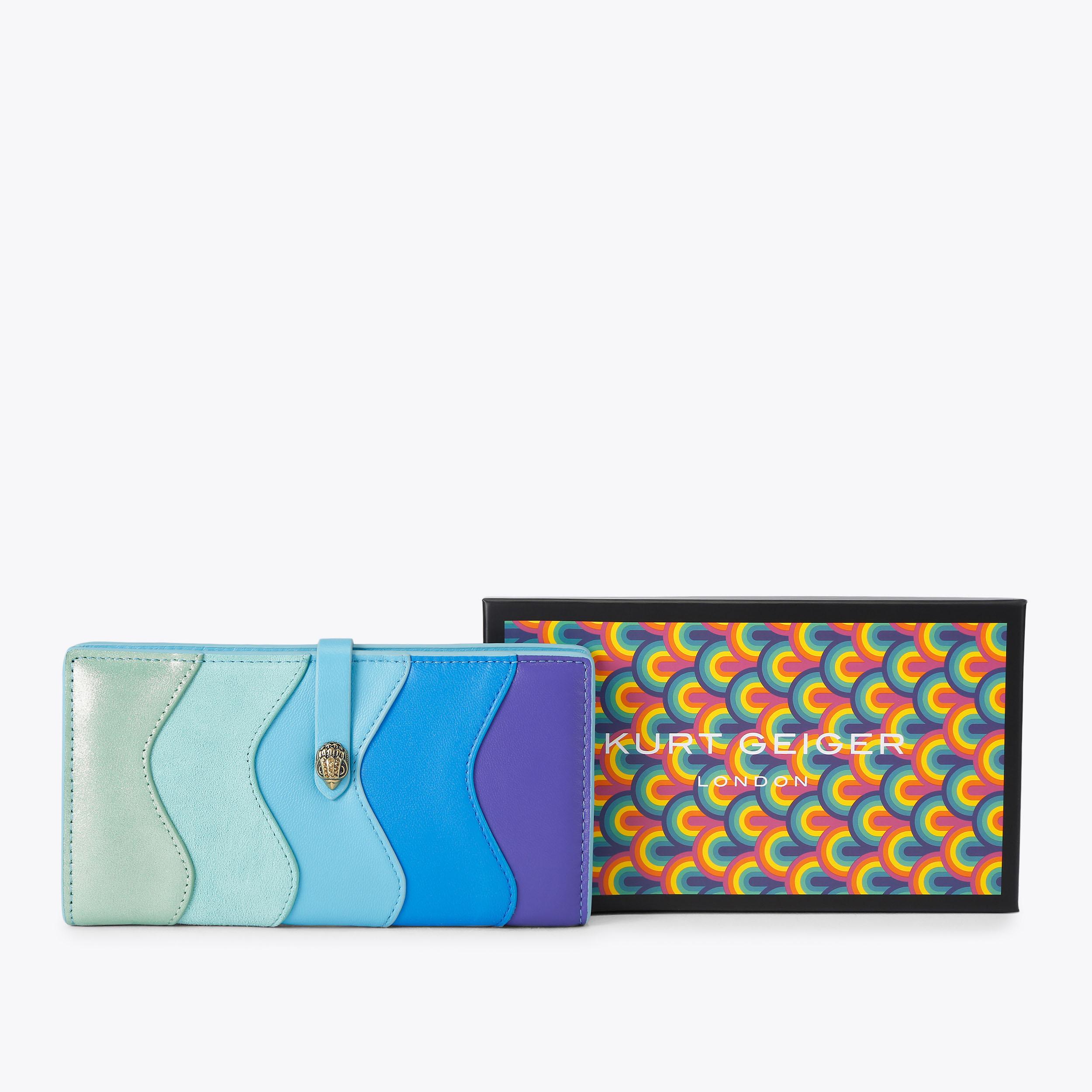 KENSINGTON SOFT WALLET W Pink and Orange Zip Wallet by Kurt Geiger