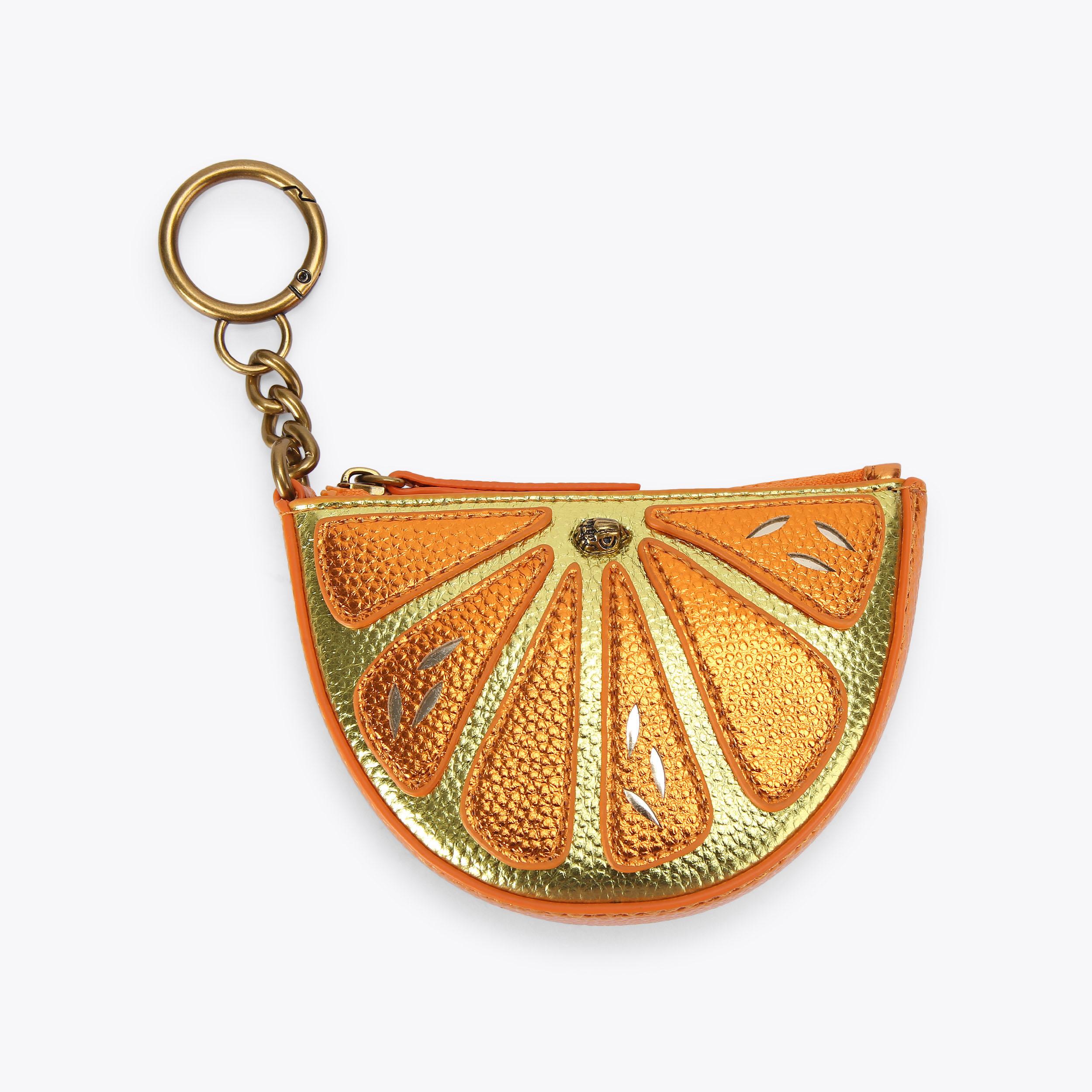 ORANGE SLICE CHARM Orange Metallic Slice Keyring / Charm by Kurt