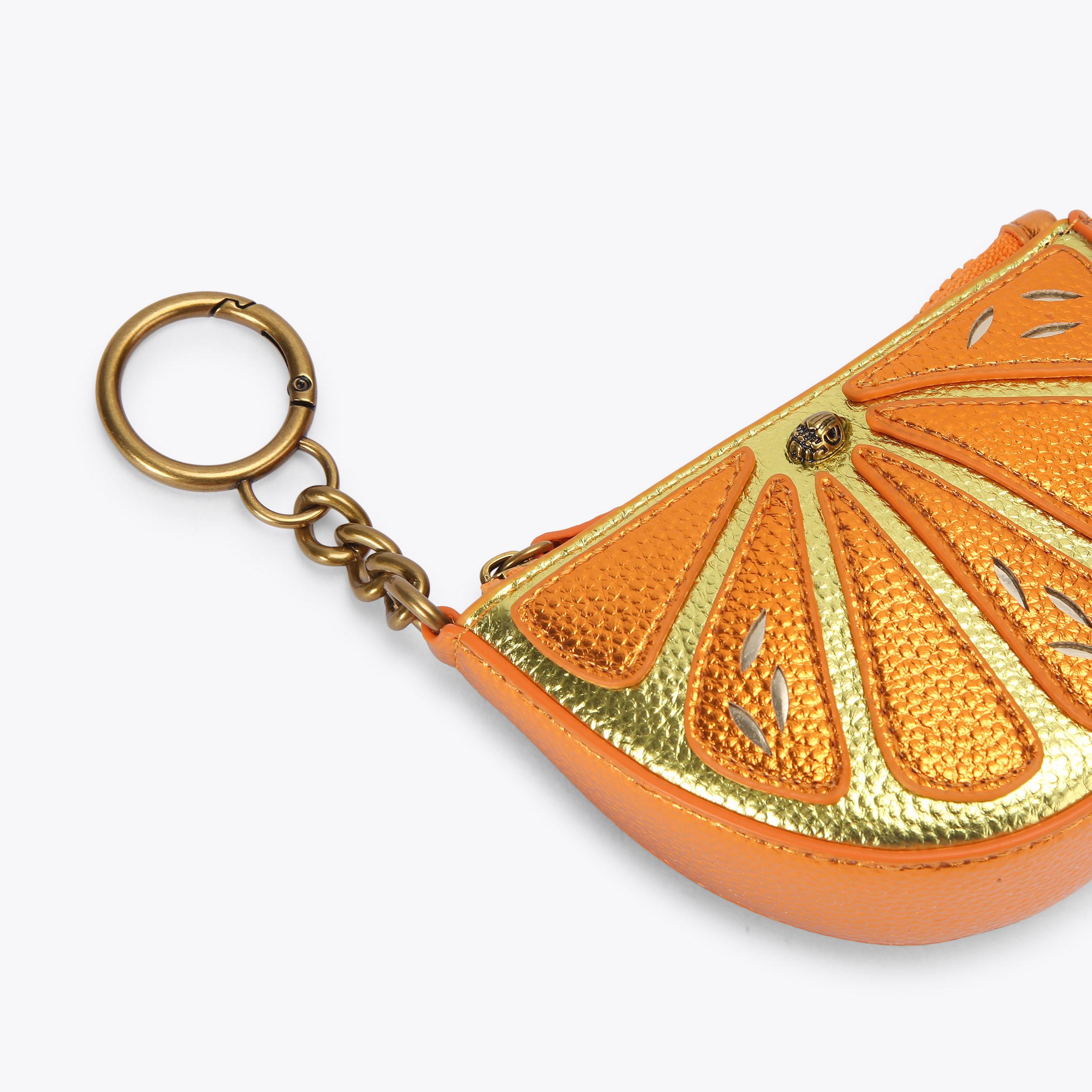ORANGE SLICE CHARM Orange Metallic Slice Keyring / Charm by Kurt