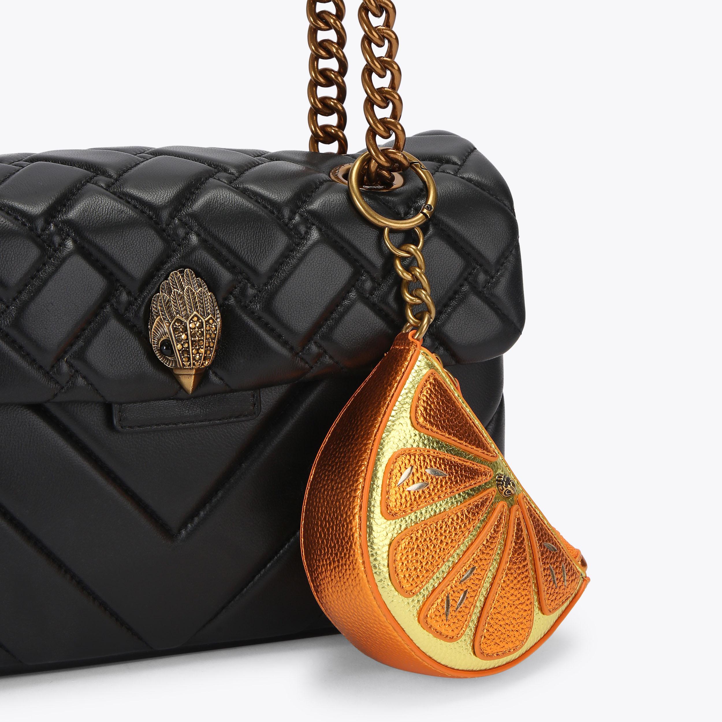 ORANGE SLICE CHARM Orange Metallic Slice Keyring / Charm by Kurt