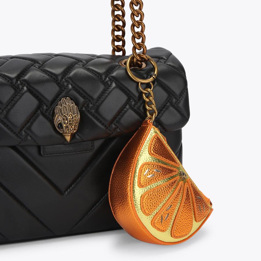 ORANGE SLICE CHARM Orange Metallic Slice Keyring / Charm by Kurt