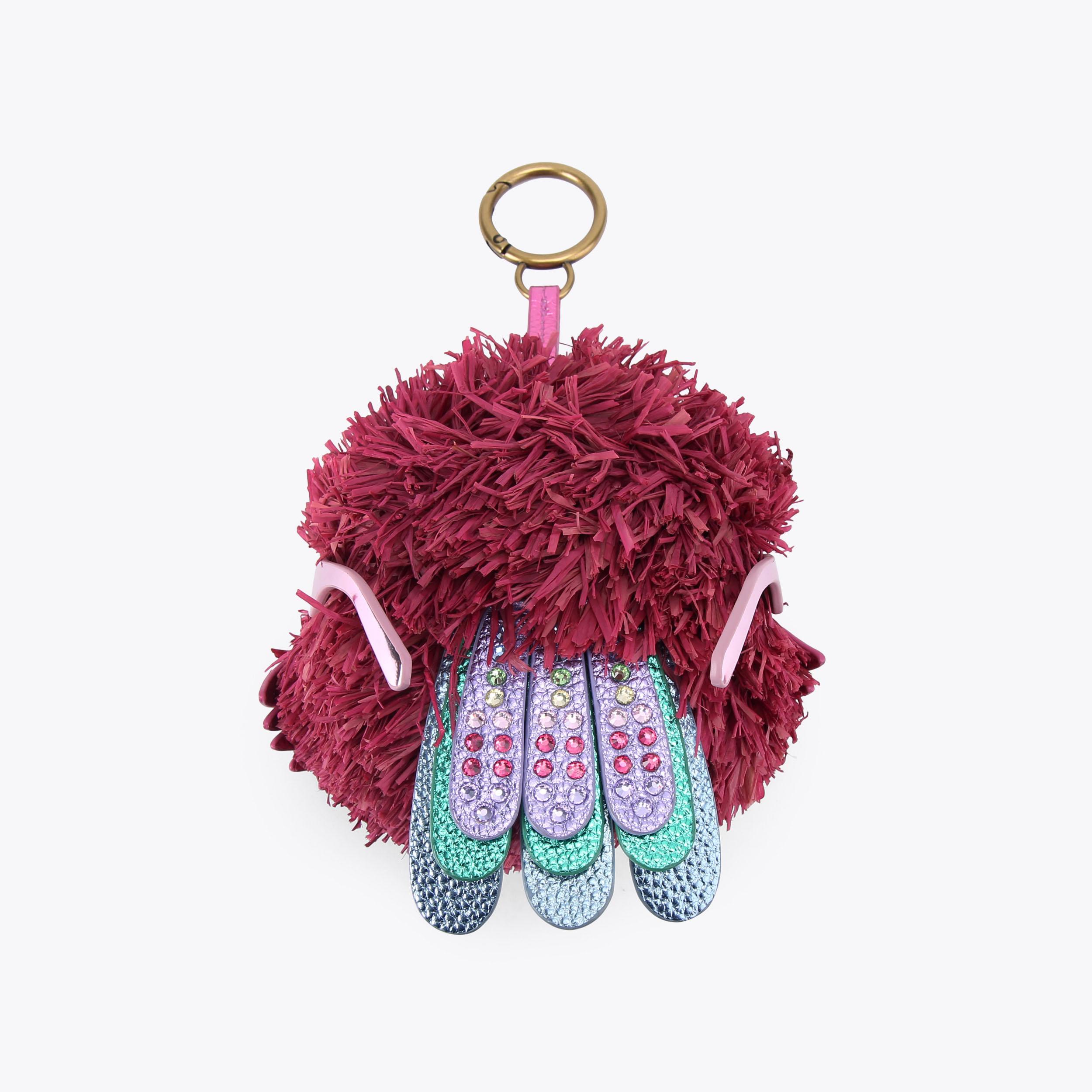 POM POM EAGLE SUNGL CHARM Pink Raffia Eagle Sunglasses Charm by