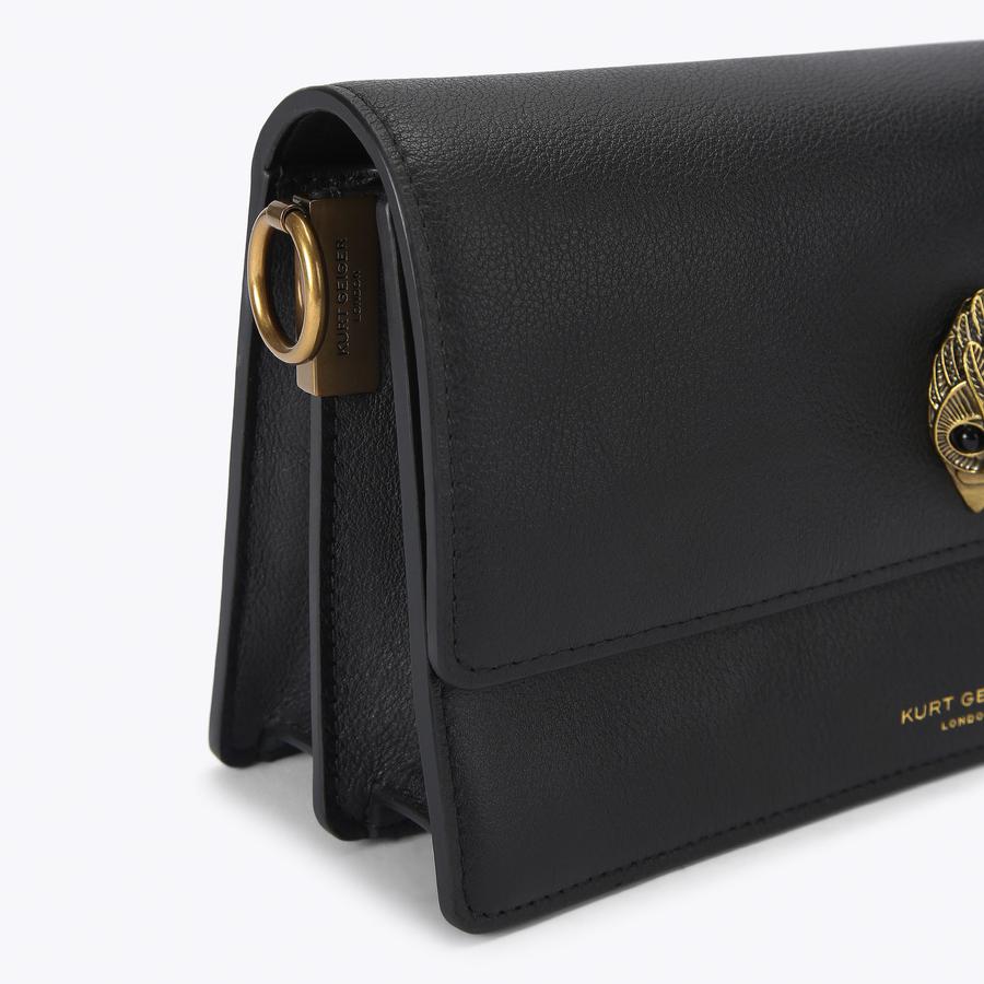 SHOREDITCH SOFT SH Black Leather Soft Shoulder Bag by Kurt Geiger