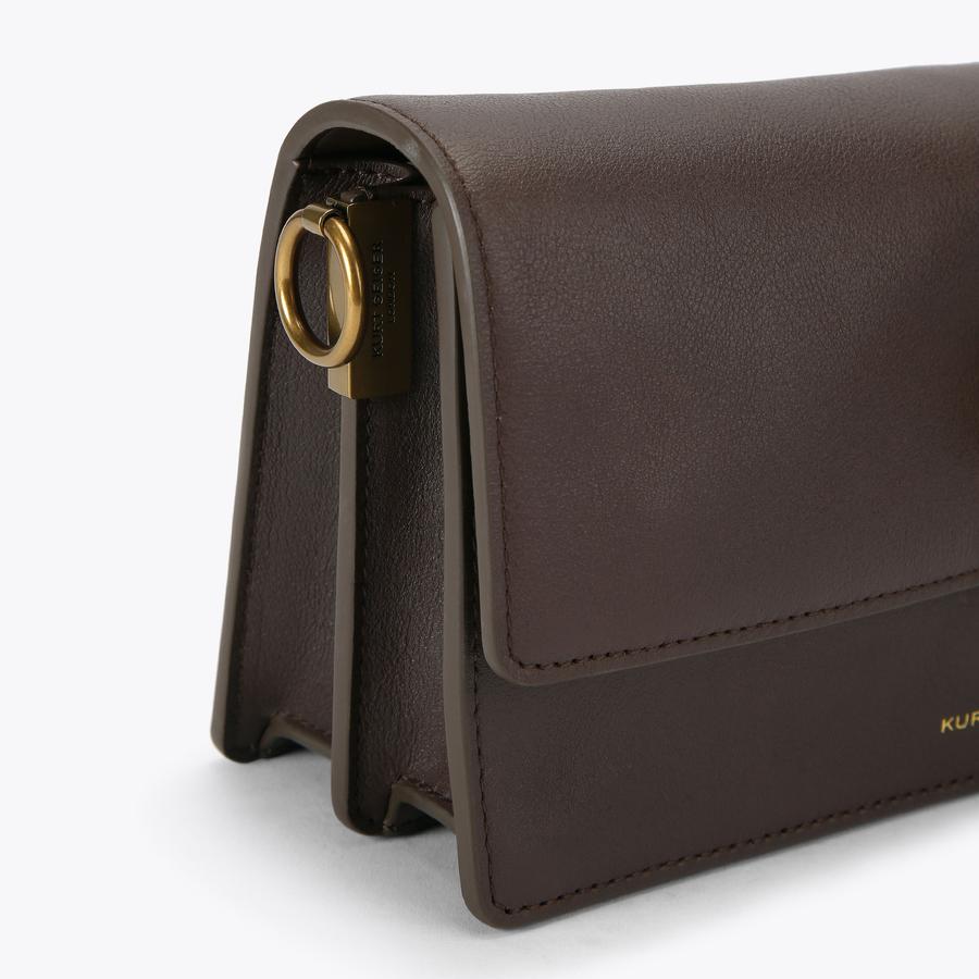 SHOREDITCH SOFT SH Dark Brown Leather Soft Shoulder Bag by Kurt