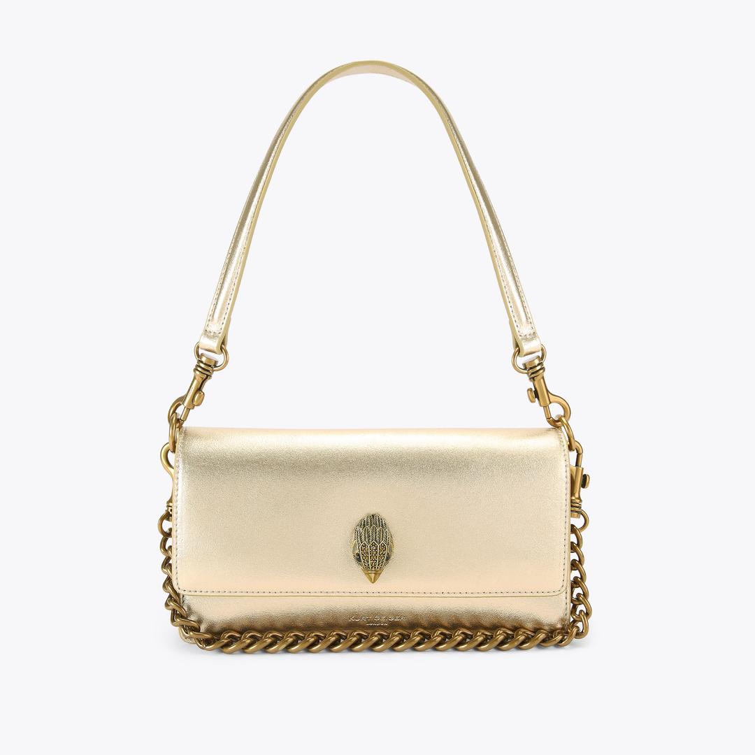 SHOREDITCH SOFT SH Gold Leather Soft Shoulder Bag by Kurt Geiger London — Kurt Geiger London