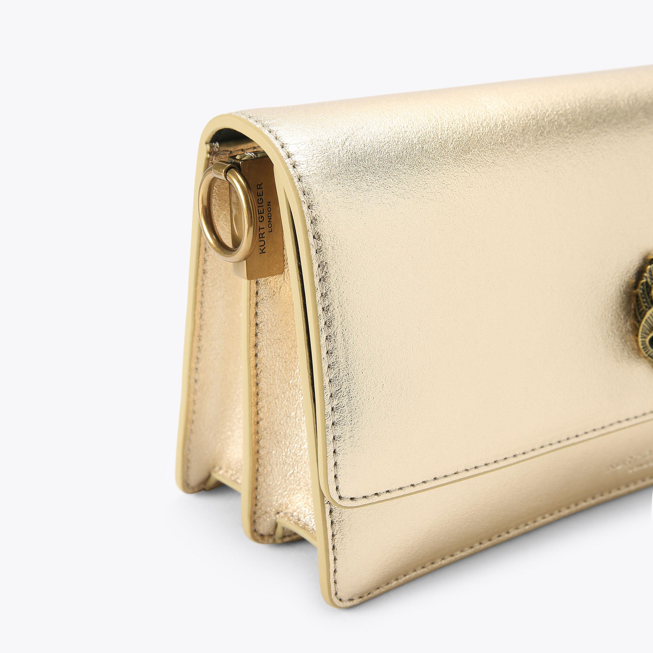 SHOREDITCH SOFT SH Gold Leather Soft Shoulder Bag by Kurt Geiger