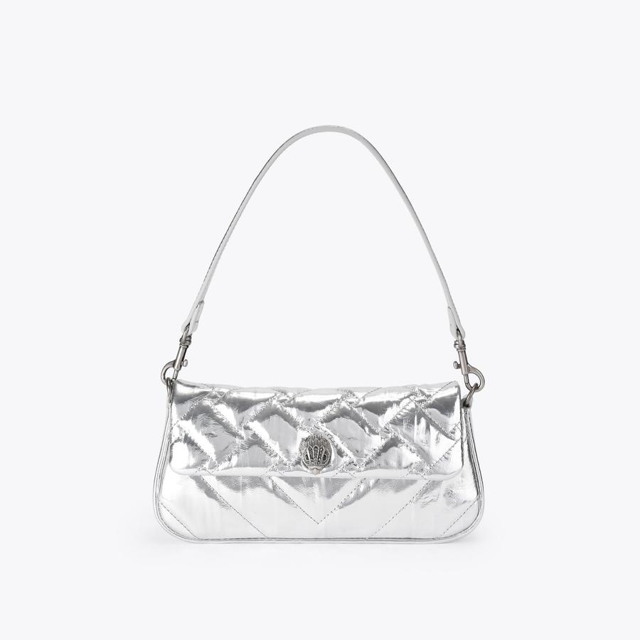 PICKLE SHOULDER BAG Silver Metallic Shoulder Wristlet Bag by Kurt