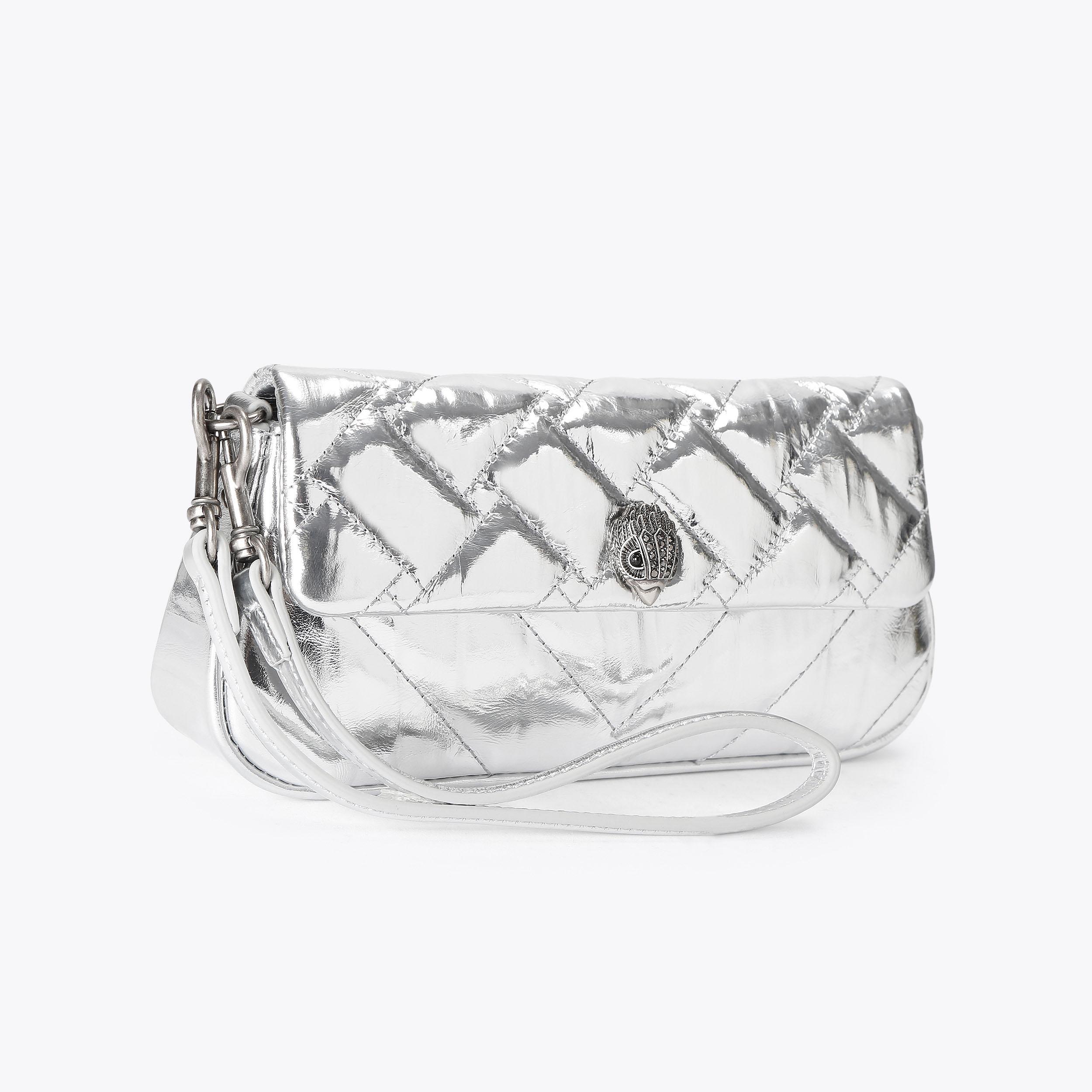 PICKLE SHOULDER BAG Silver Metallic Shoulder Wristlet Bag by Kurt