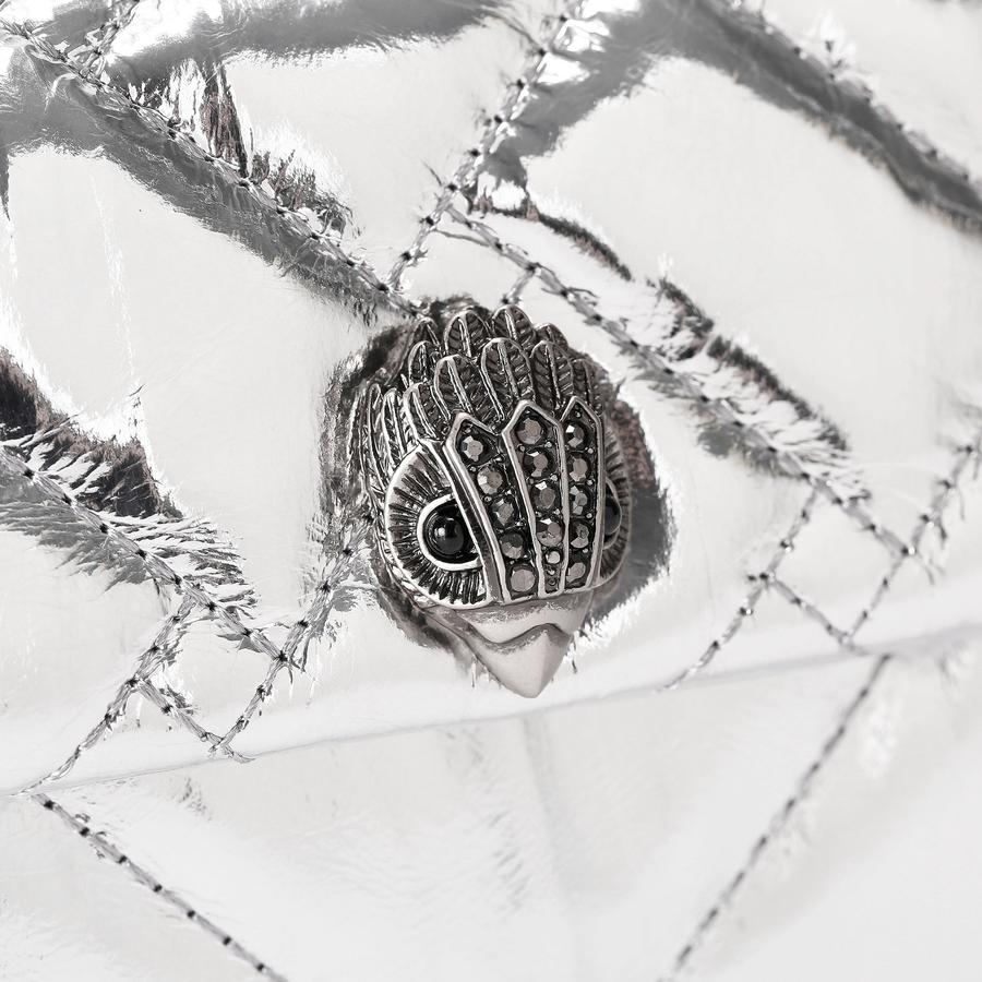 PICKLE SHOULDER BAG Silver Metallic Shoulder Wristlet Bag by Kurt