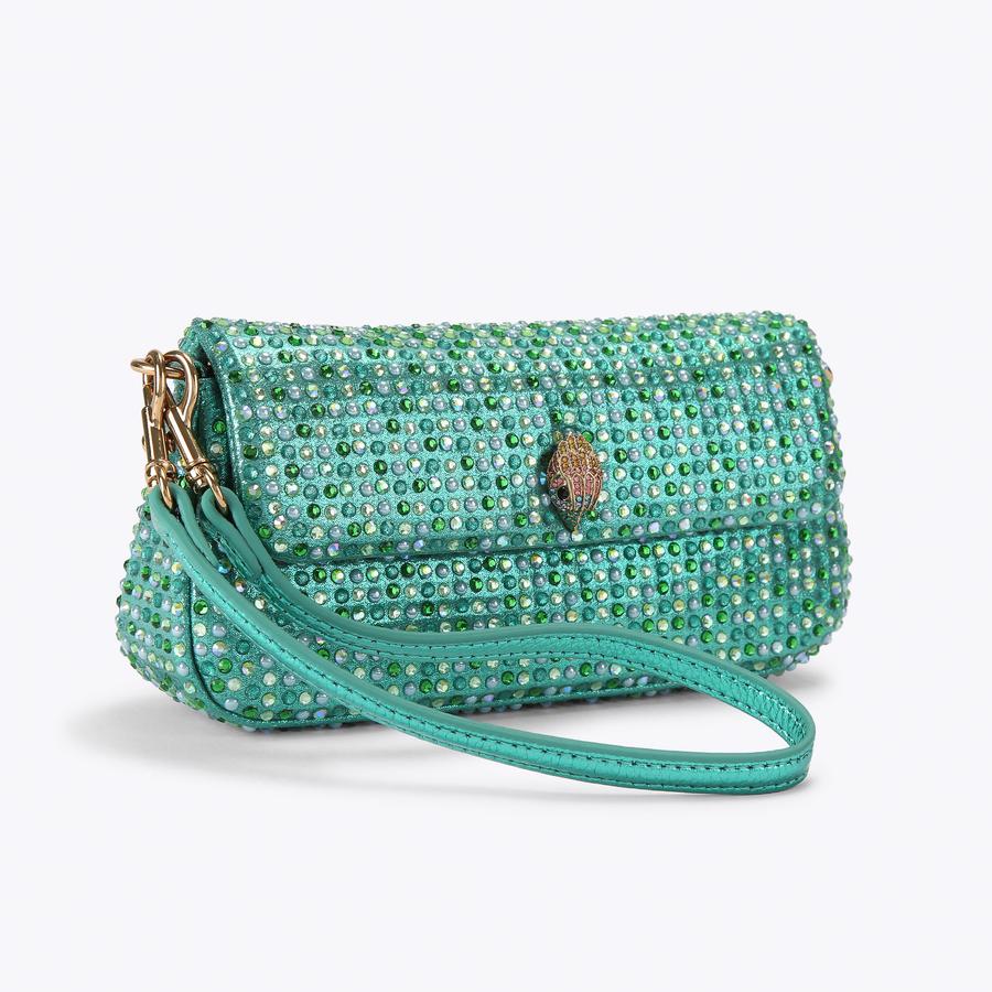 ショルダーバッグ bigoter / PURSE BALL PAINT MINI / Green XS BOND TOP HANDLE BAG Green Suede Cross Body Purse by KURT GEIGER