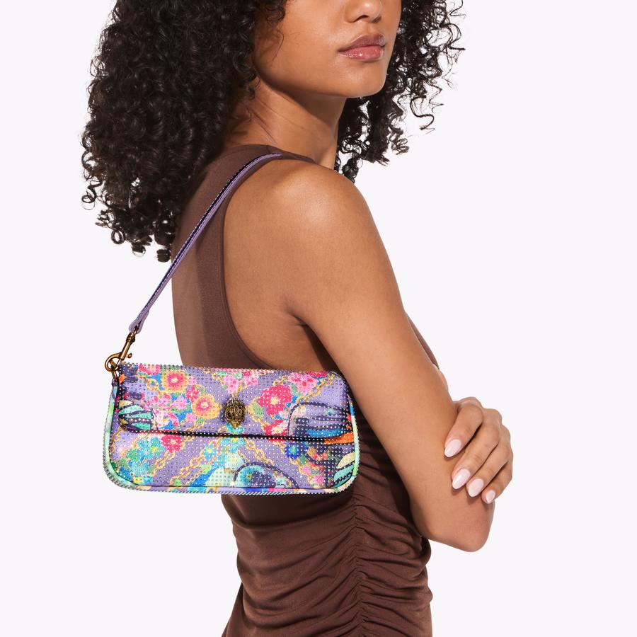 PICKLE SHOULDER BAG Satin Fabric Shoulder Bag by Kurt Geiger London