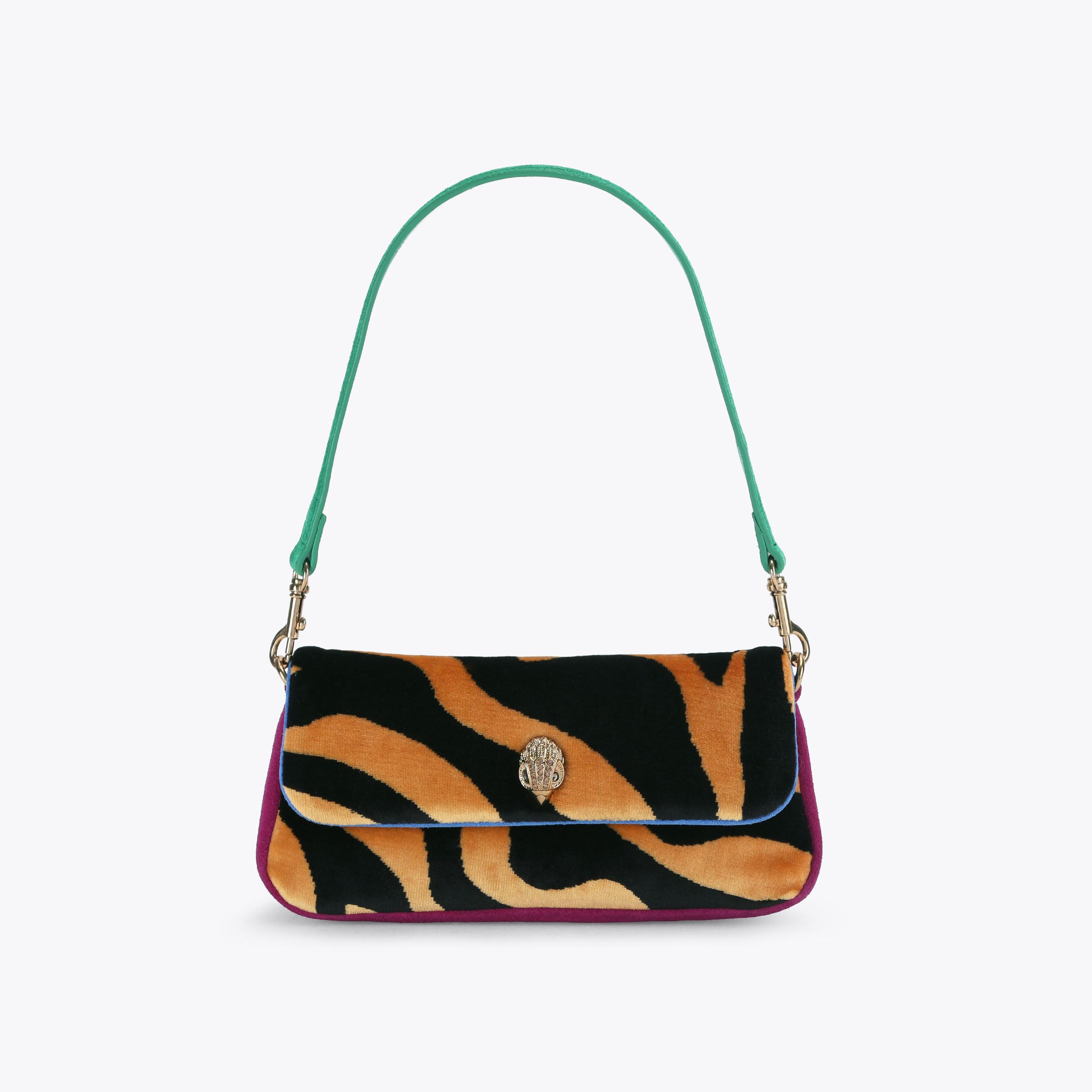 PICKLE SHOULDER BAG Velvet Fabric Shoulder Bag by Kurt Geiger London