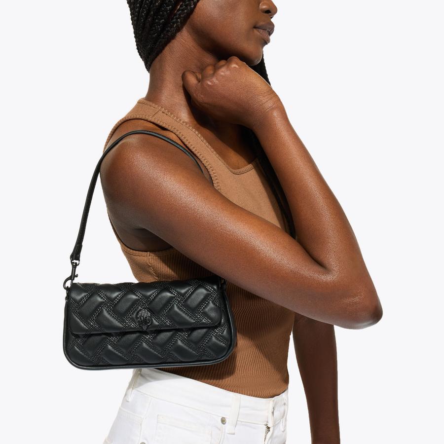 PICKLE SHOULDER BAG DR Black Leather Shoulder Bag by Kurt Geiger