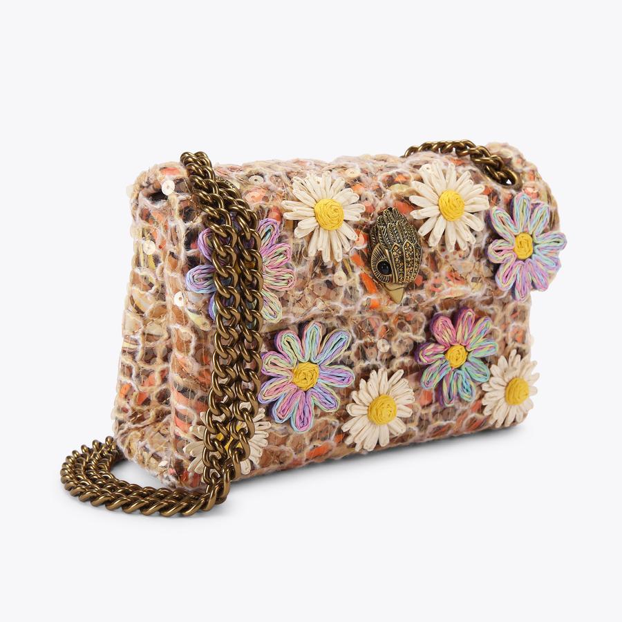 MINI KENSINGTON FLOWERS Butterfly Orange Raffia Flower Cross Body