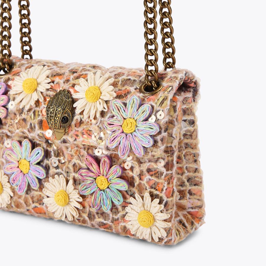 MINI KENSINGTON FLOWERS Butterfly Orange Raffia Flower Cross Body