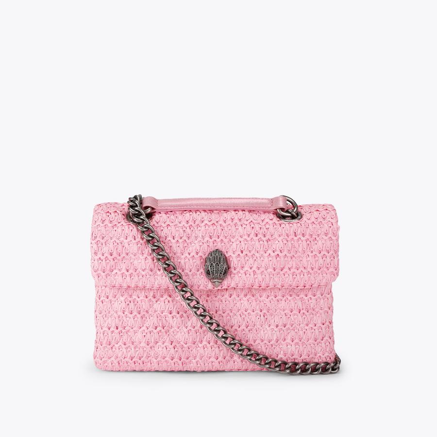 RAFFIA KENSINGTON BAG Pink Raffia Kensington Bag by Kurt Geiger London