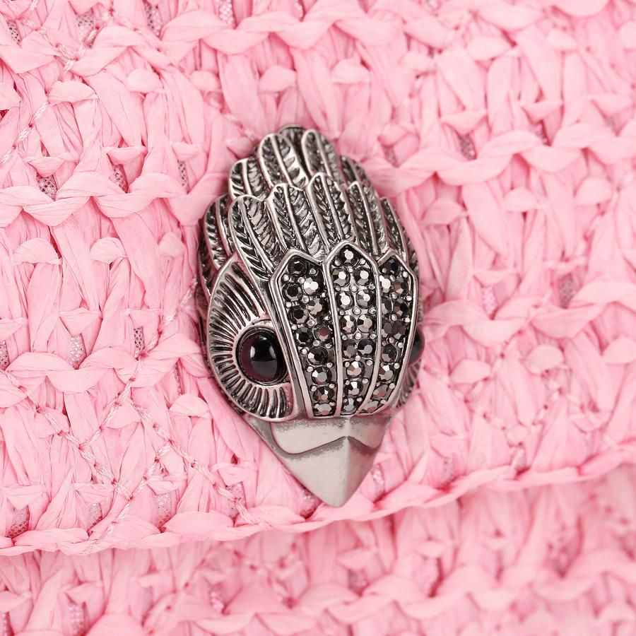 RAFFIA KENSINGTON BAG Pink Raffia Kensington Bag by Kurt Geiger London