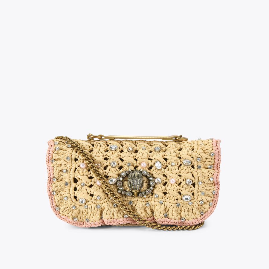 CHELSEA SM RUFFLE SH BAG Chelsea Ruffle Raffia Shoulder Bag by
