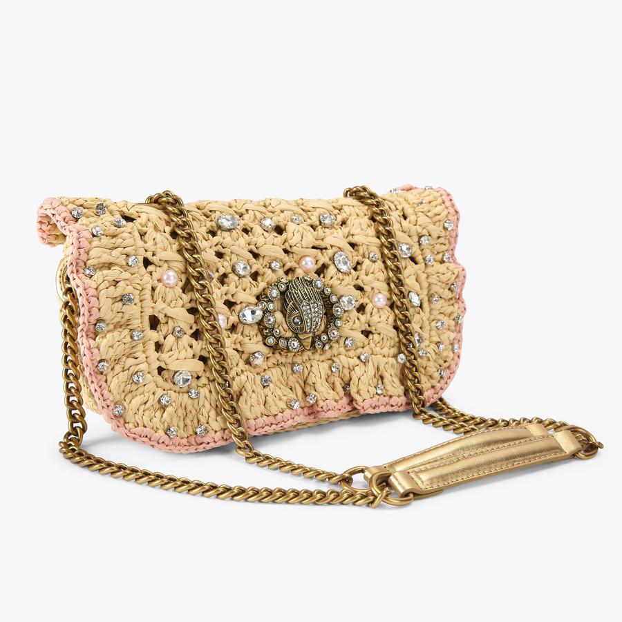 CHELSEA SM RUFFLE SH BAG Chelsea Ruffle Raffia Shoulder Bag by