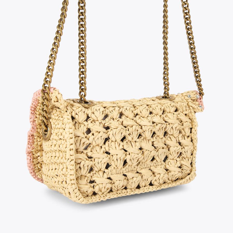 CHELSEA SM RUFFLE SH BAG Chelsea Ruffle Raffia Shoulder Bag by