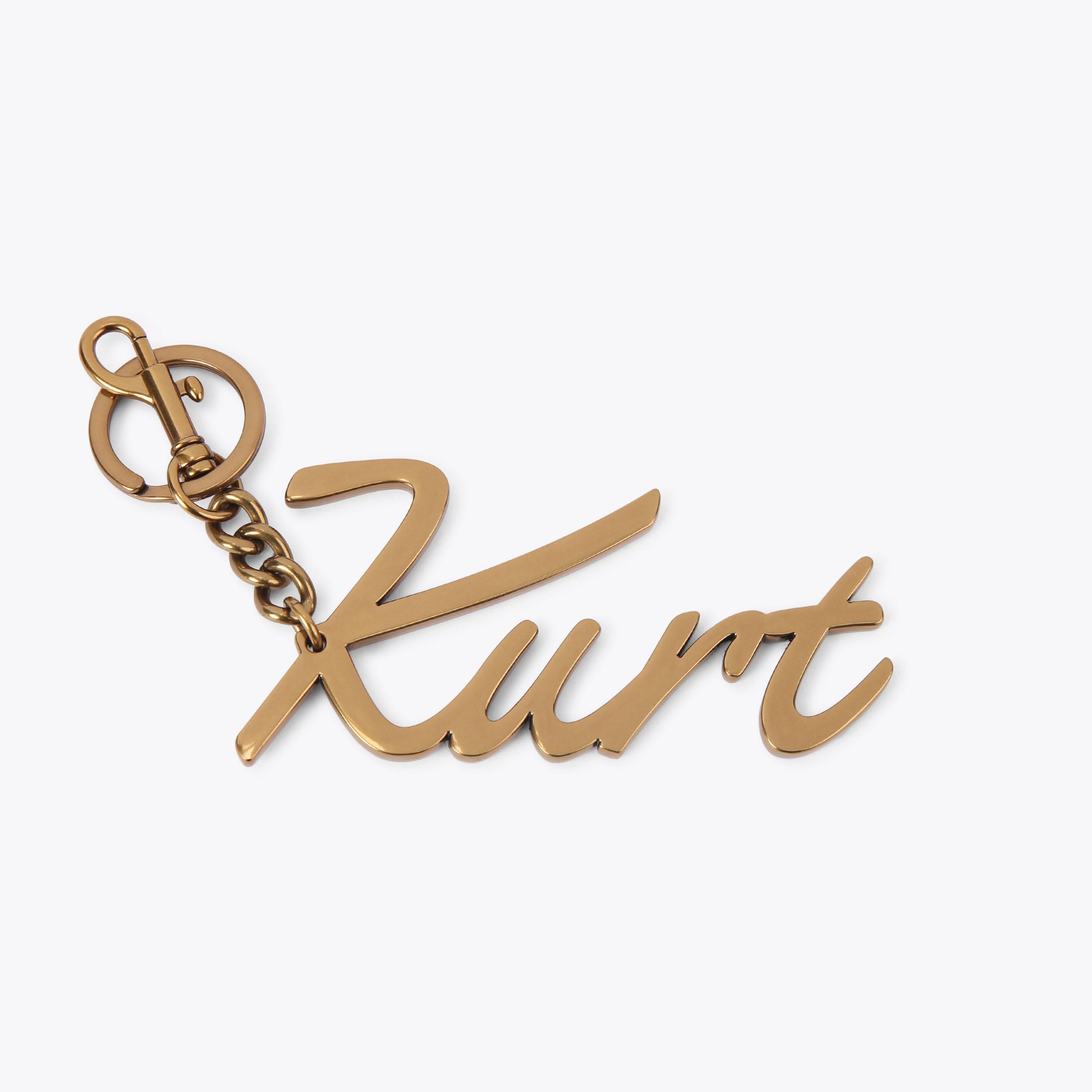 KURT METAL KEYRING Antiqued Brass Keying by Kurt Geiger London